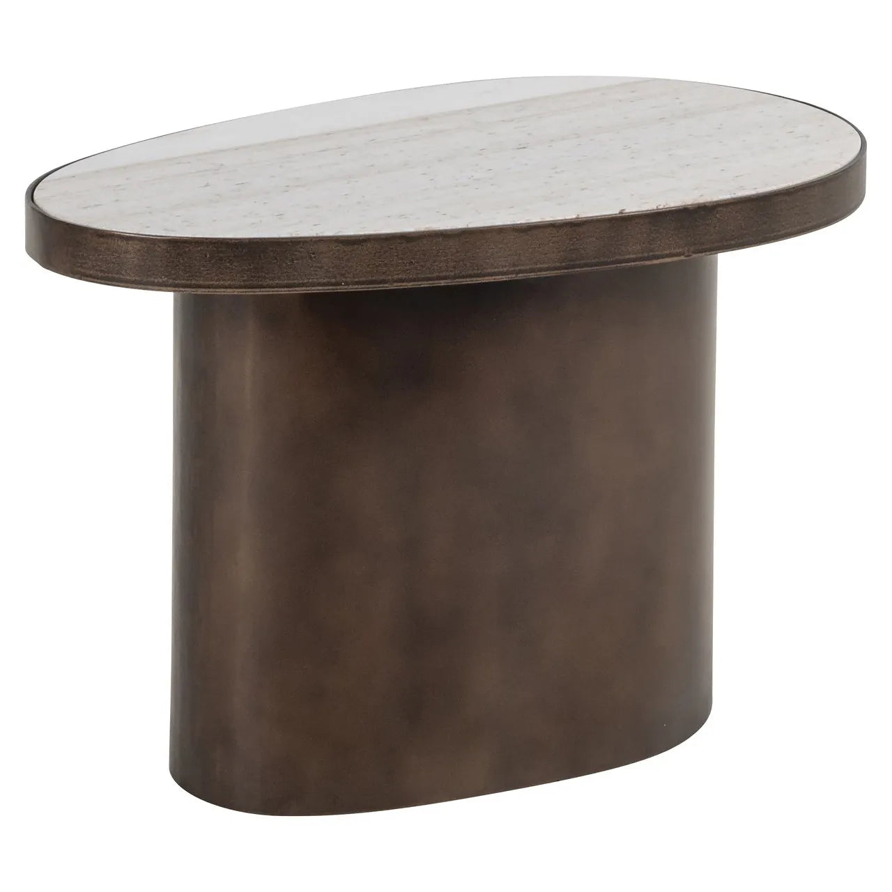 Richmond Interiors Biloxi Brown & Marble Side Table