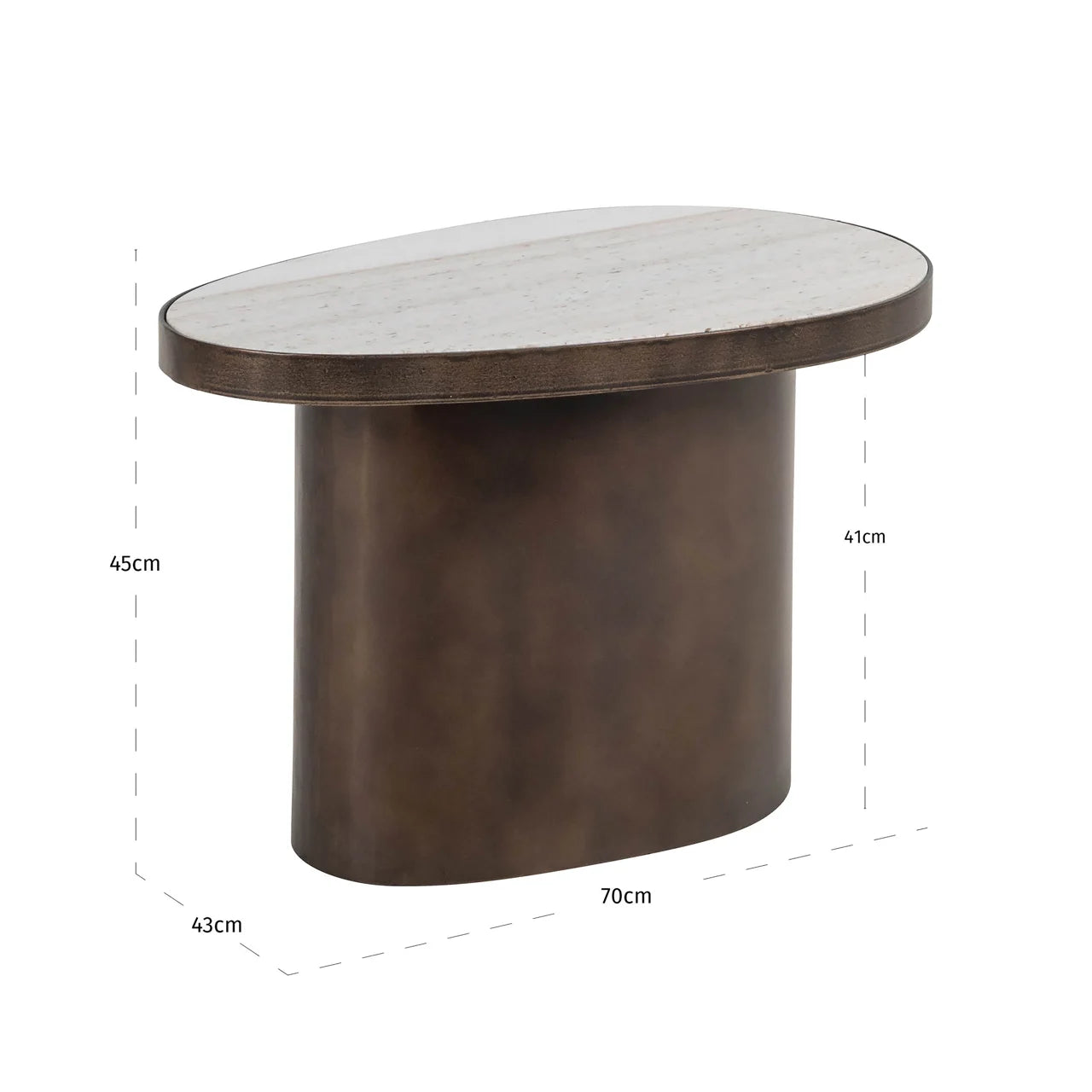 Richmond Interiors Biloxi Brown & Marble Side Table
