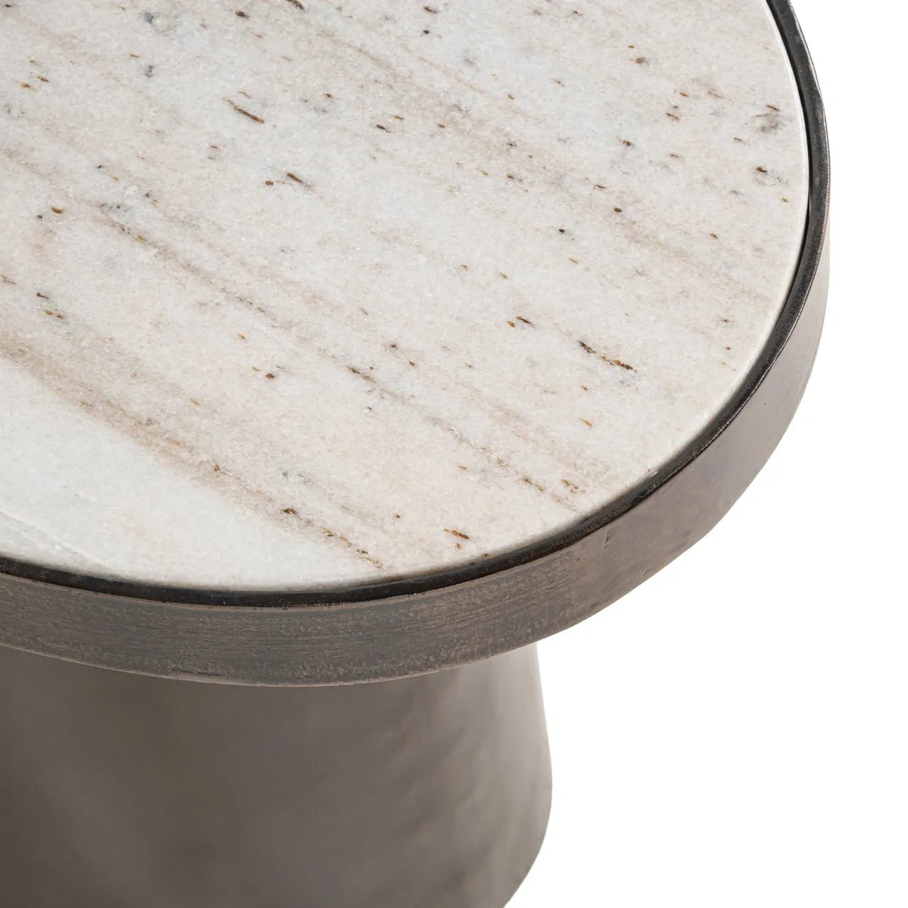 Richmond Interiors Biloxi Brown & Marble Side Table
