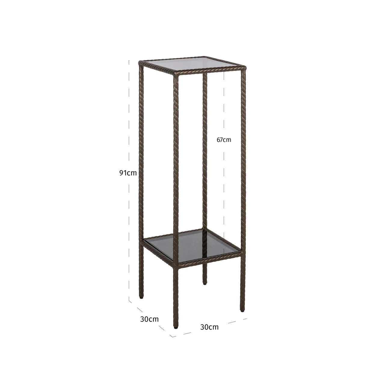 Richmond Interiors Weston Gold & Glass Column Side Table