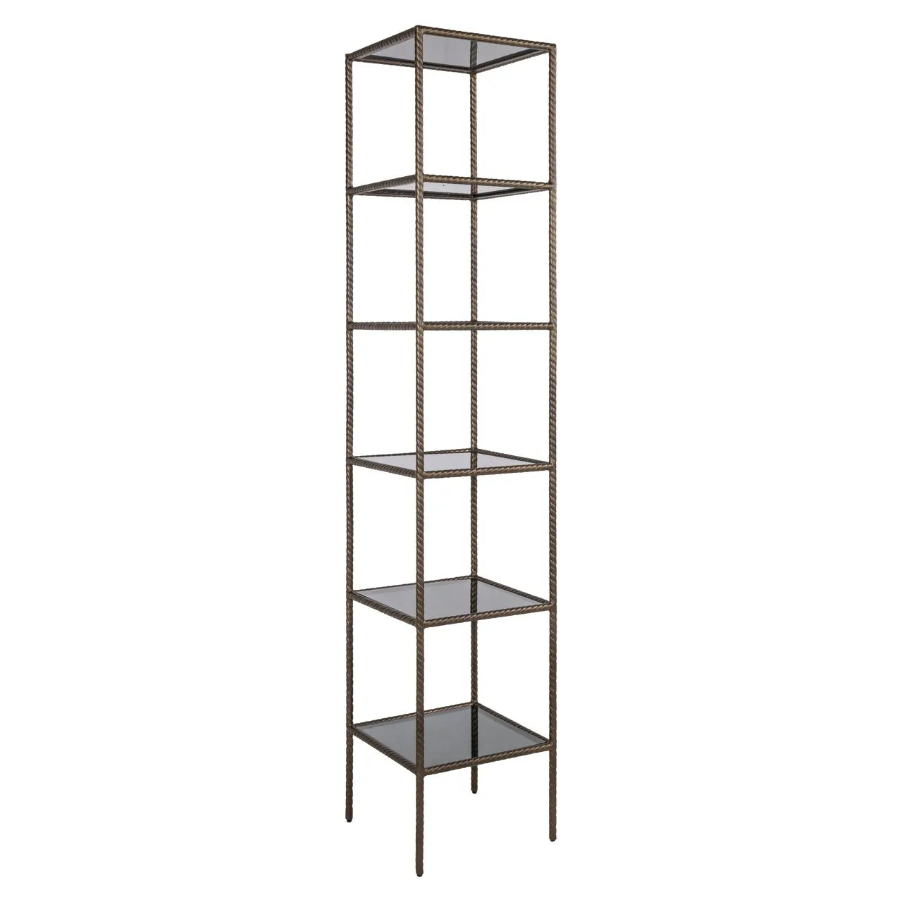 Richmond Interiors Sheridon Gold & Smoked Glass Display Unit