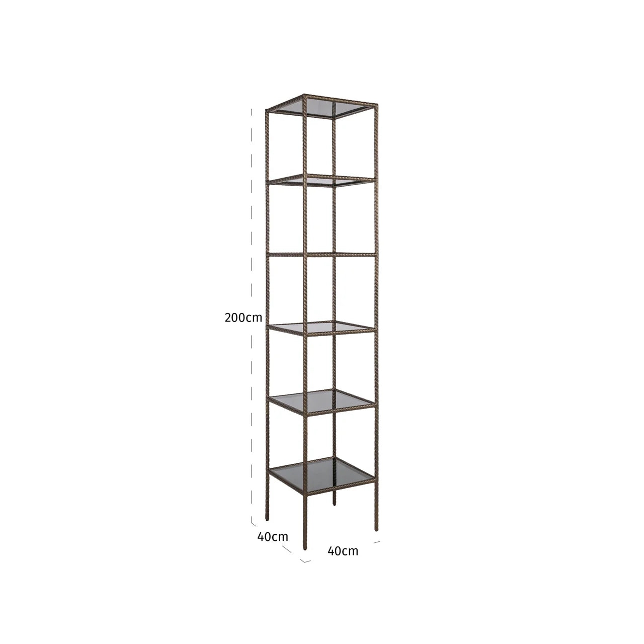 Richmond Interiors Sheridon Gold & Smoked Glass Display Unit