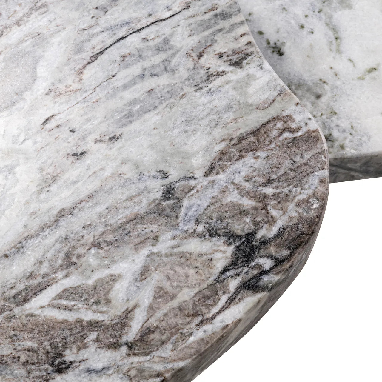 Richmond Interiors Set of 3 Camino Blush Beige/Grey Toronto Marble Coffee Tables