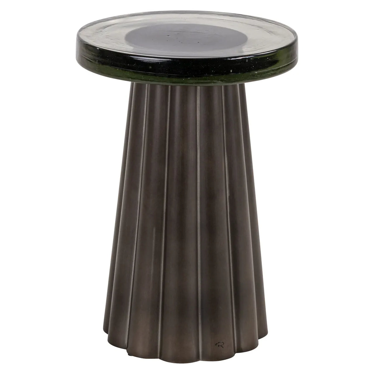 Richmond Interiors Barwick Antique Brass Cast Glass Side Table