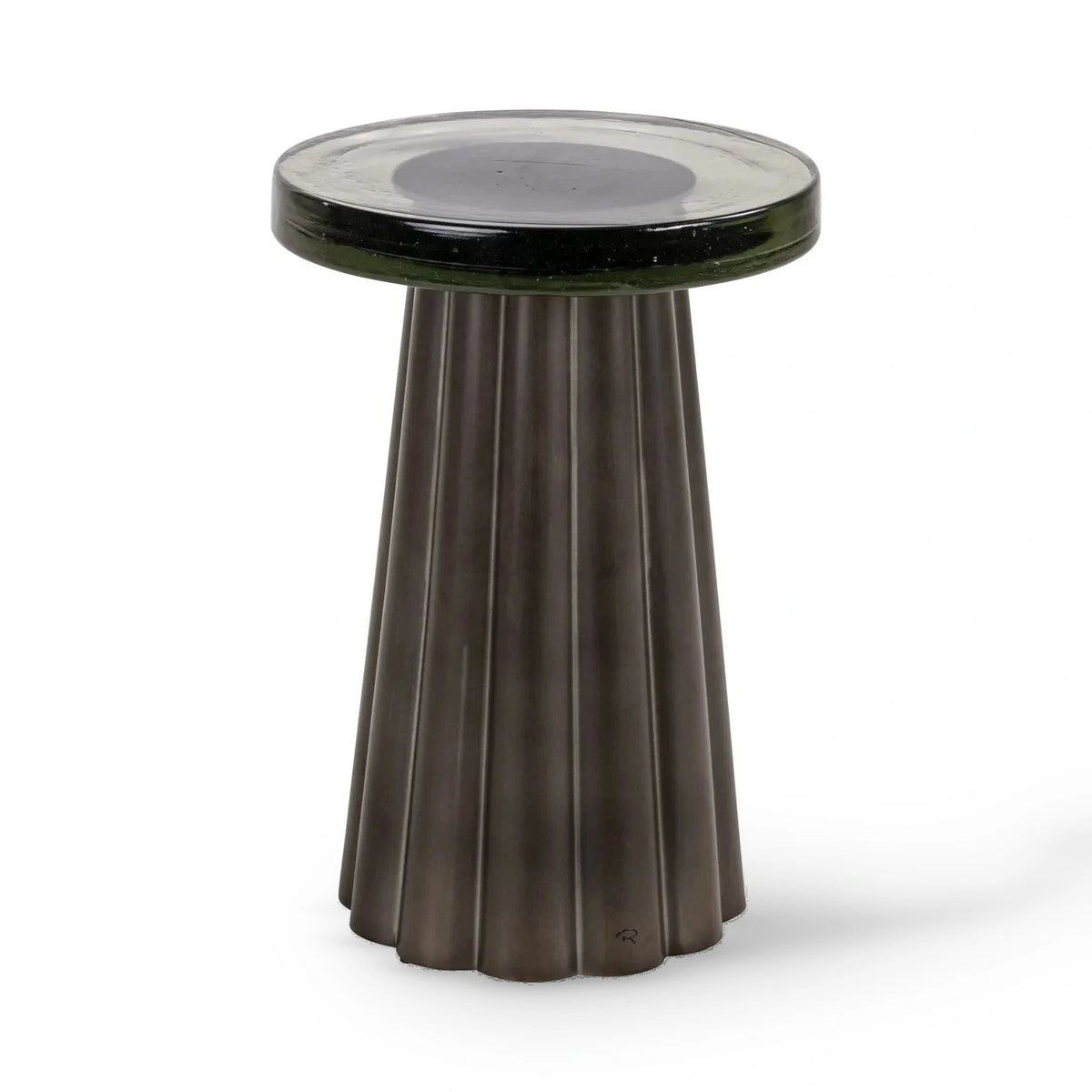 Richmond Interiors Barwick Antique Brass Cast Glass Side Table