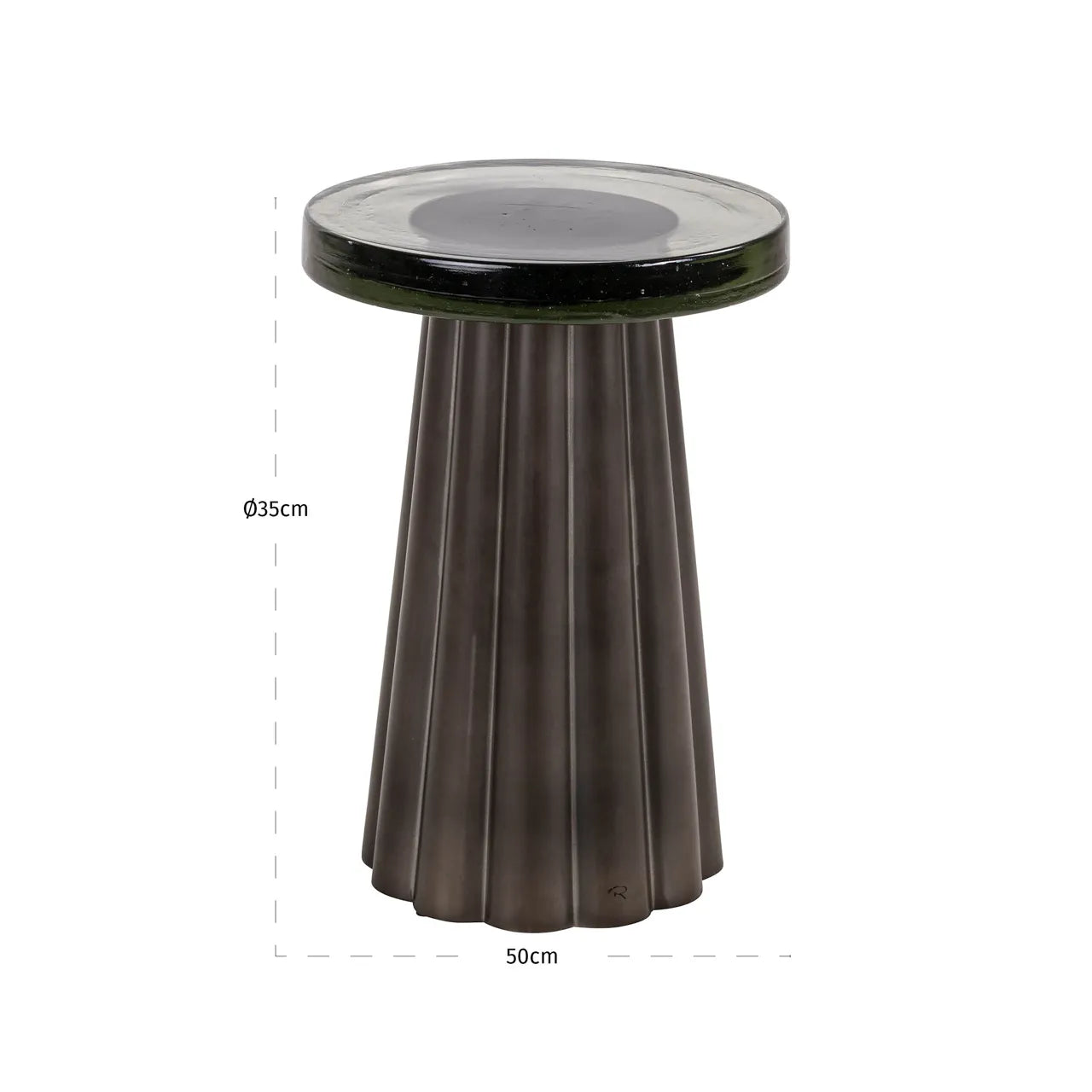 Richmond Interiors Barwick Antique Brass Cast Glass Side Table