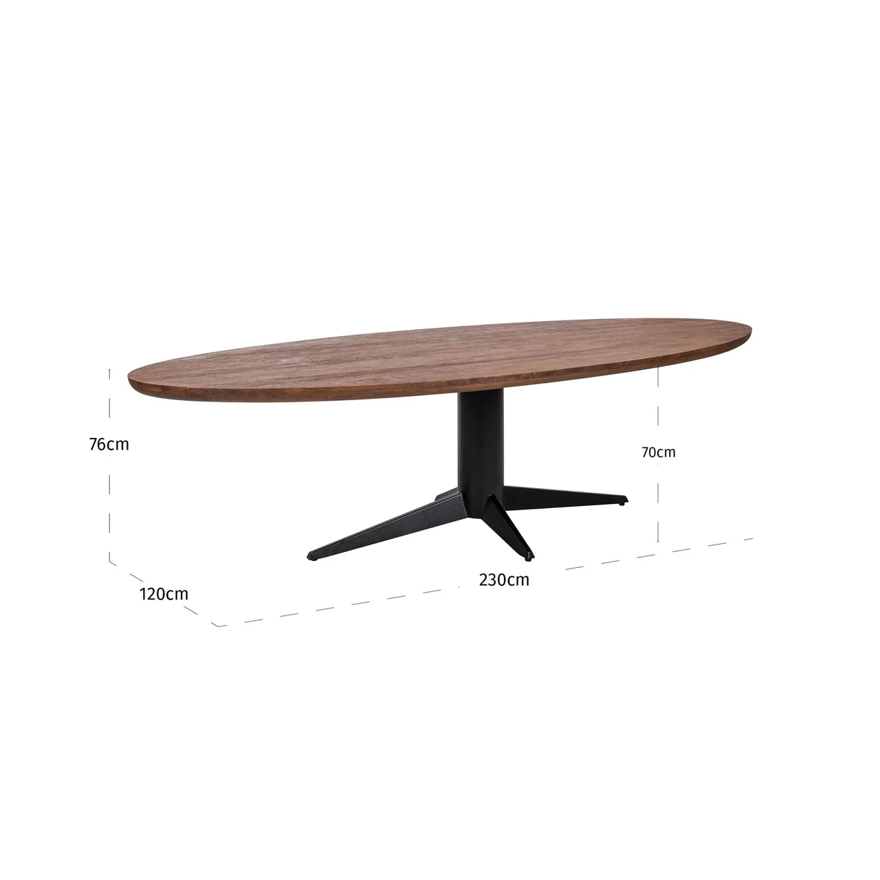 Richmond Interiors Stafford Spice Brown Wood Oval Dining Table 280cm