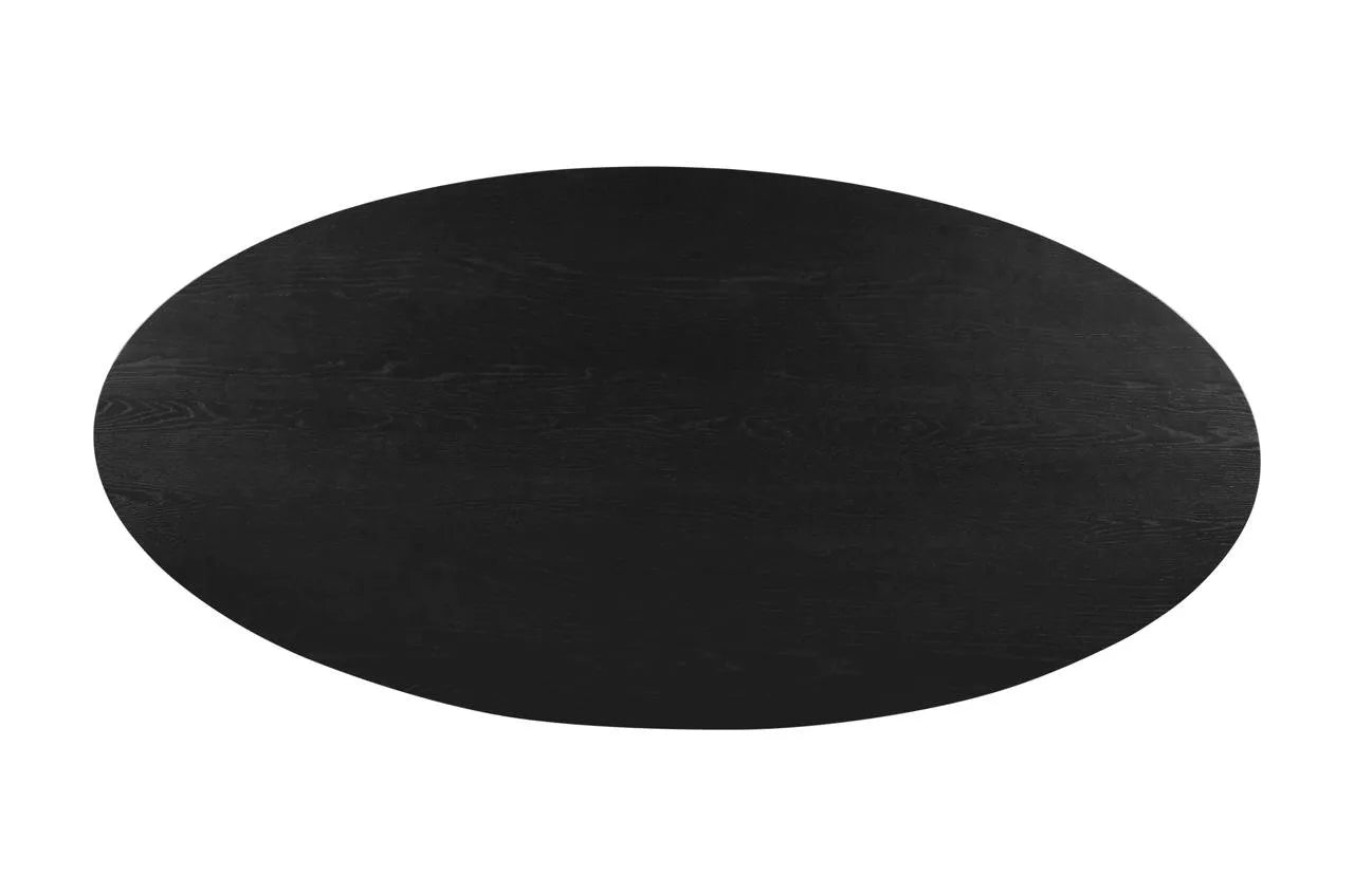 Richmond Interiors Rayford Black Oak Wood Oval Dining Table 230cm