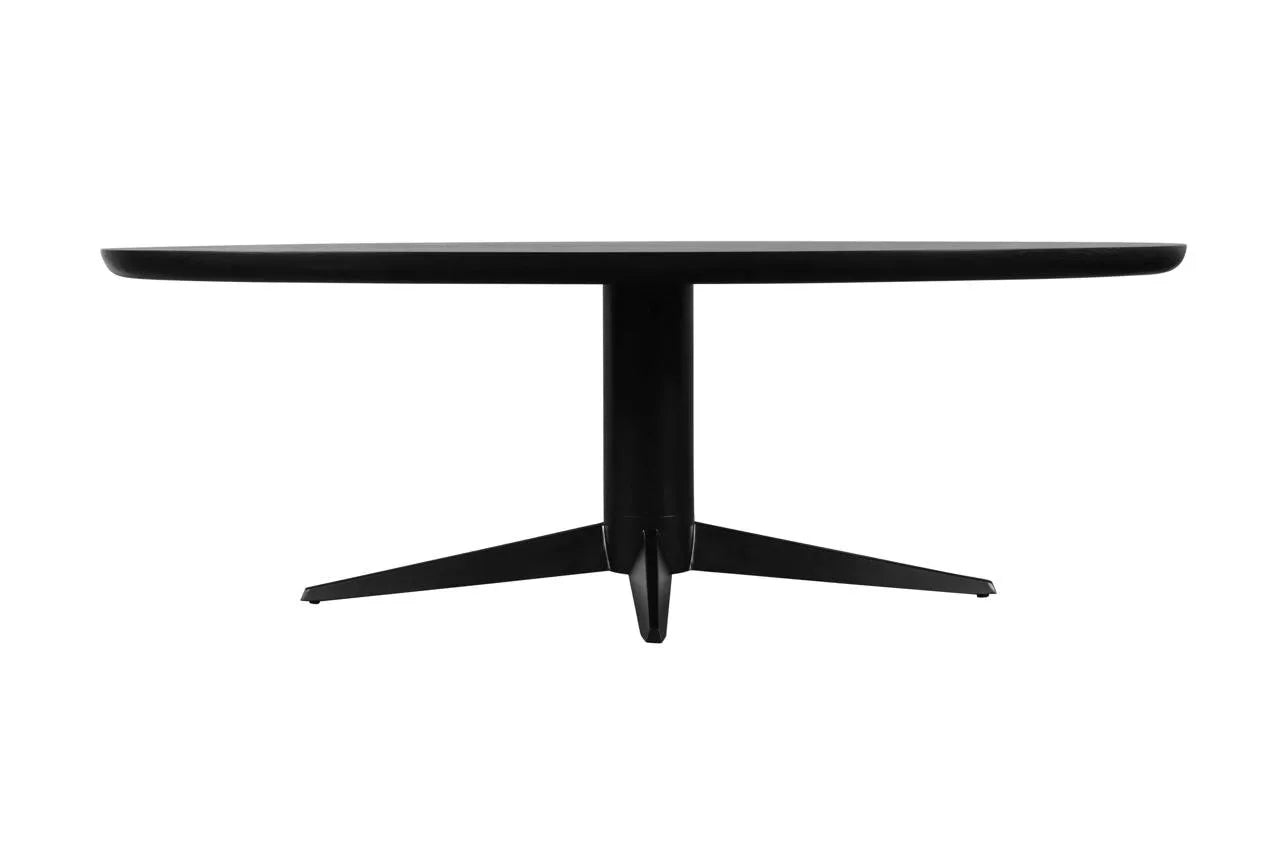 Richmond Interiors Rayford Black Oak Wood Oval Dining Table 230cm