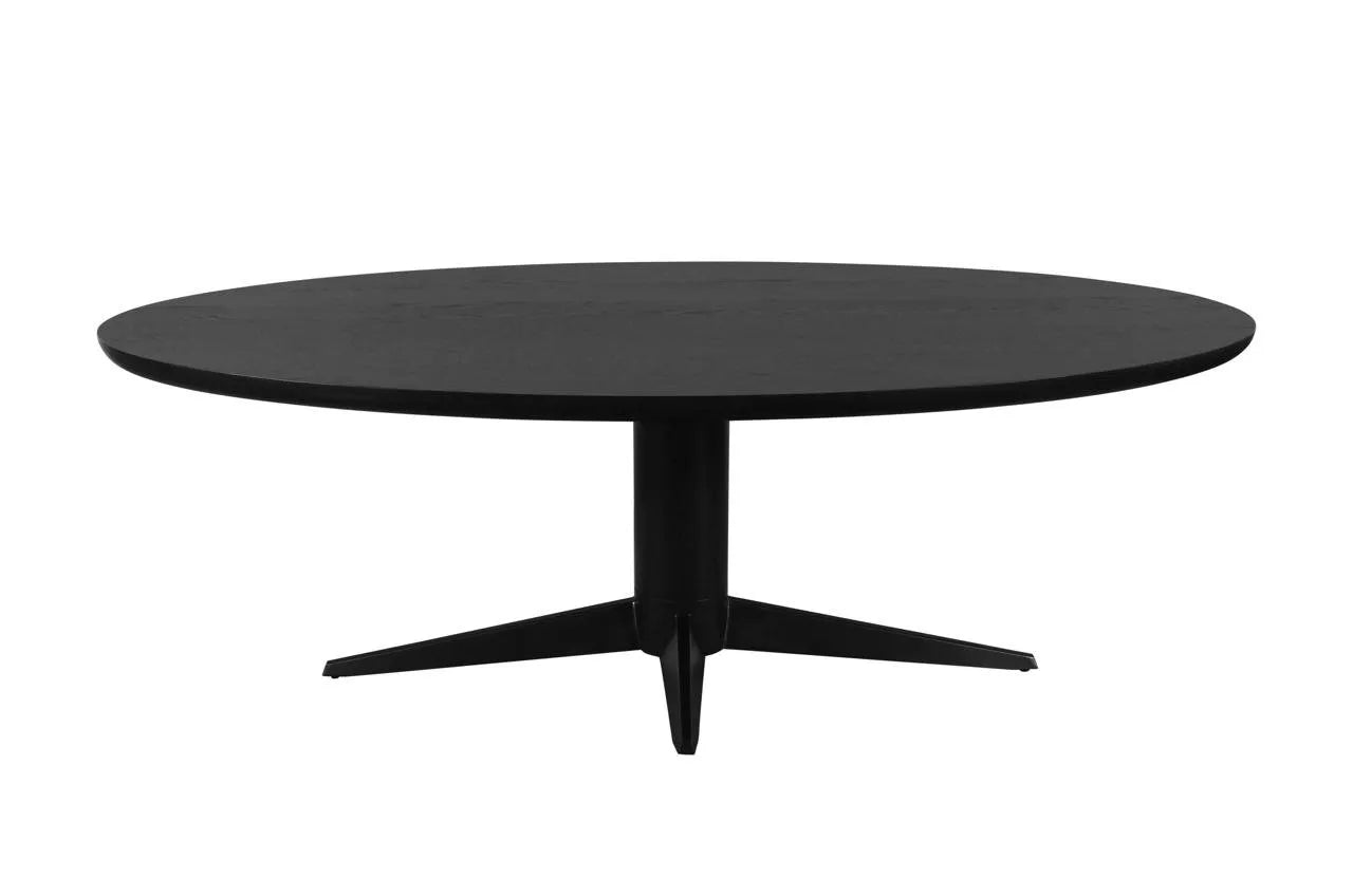 Richmond Interiors Rayford Black Oak Wood Oval Dining Table 230cm