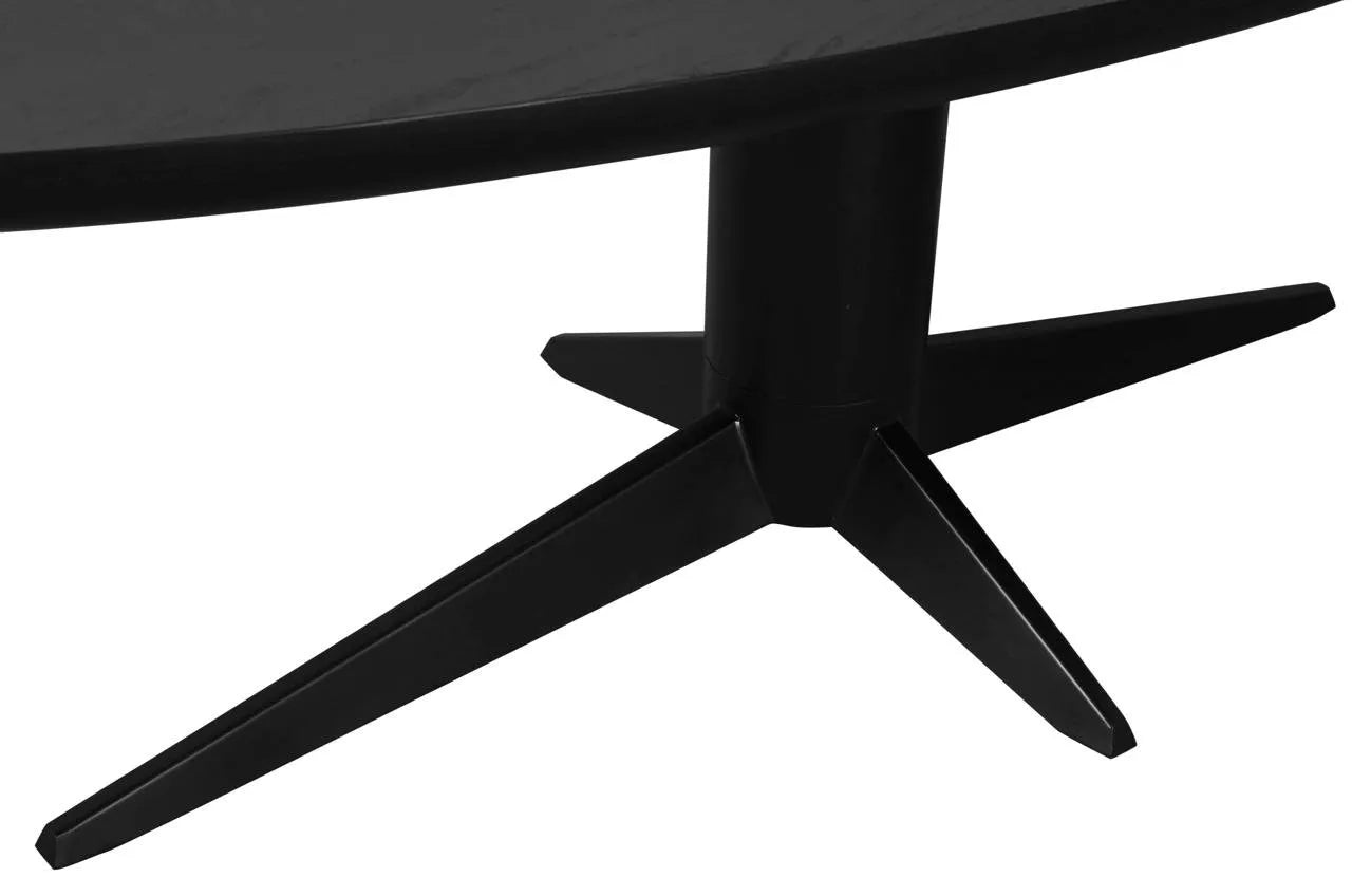 Richmond Interiors Rayford Black Oak Wood Oval Dining Table 230cm