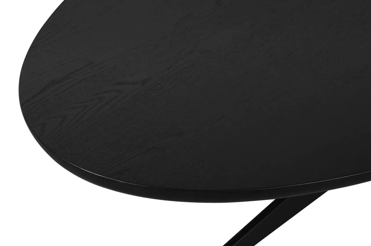 Richmond Interiors Rayford Black Oak Wood Oval Dining Table 230cm