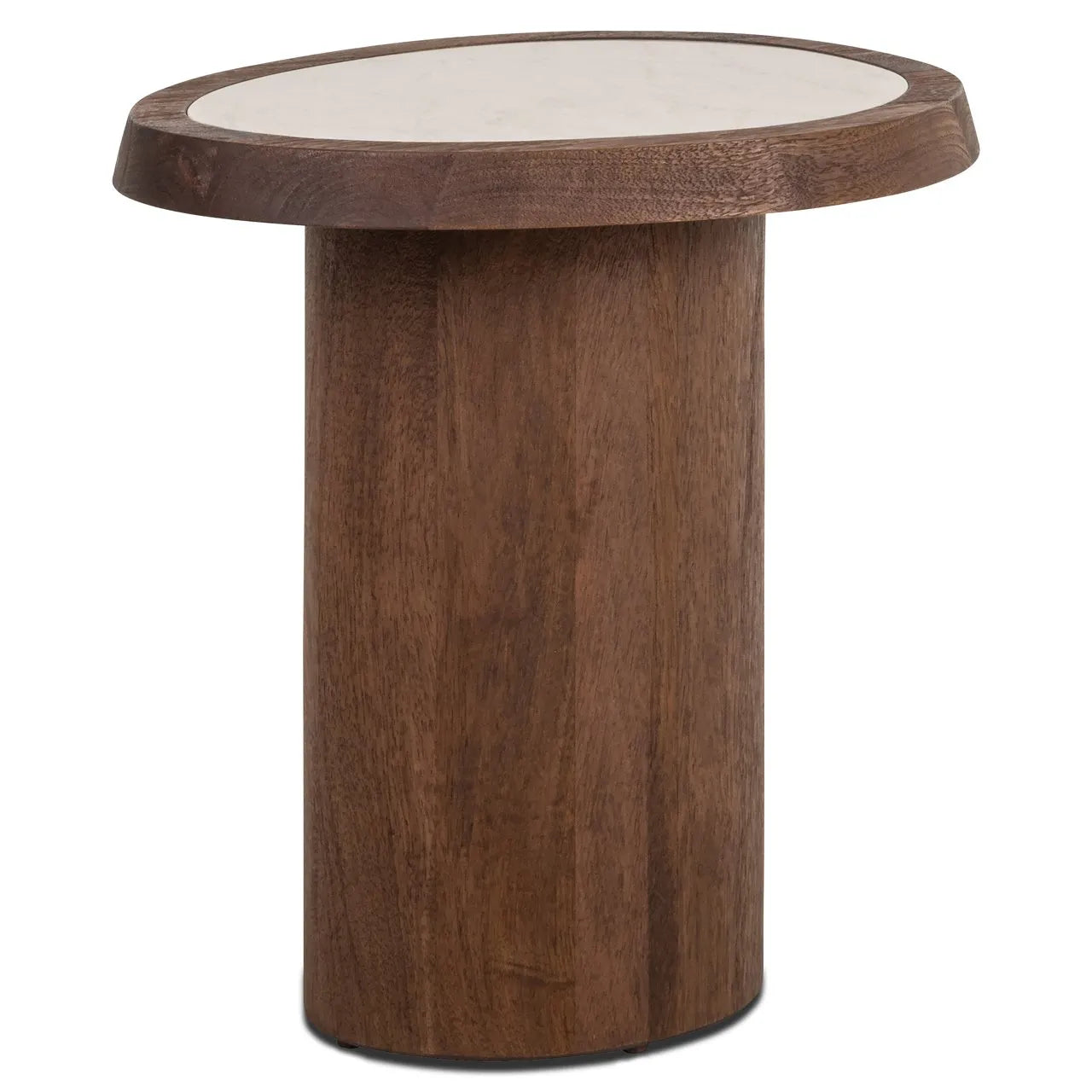 Richmond Interiors Melrose Spice Brown Wood & Marble Side Table