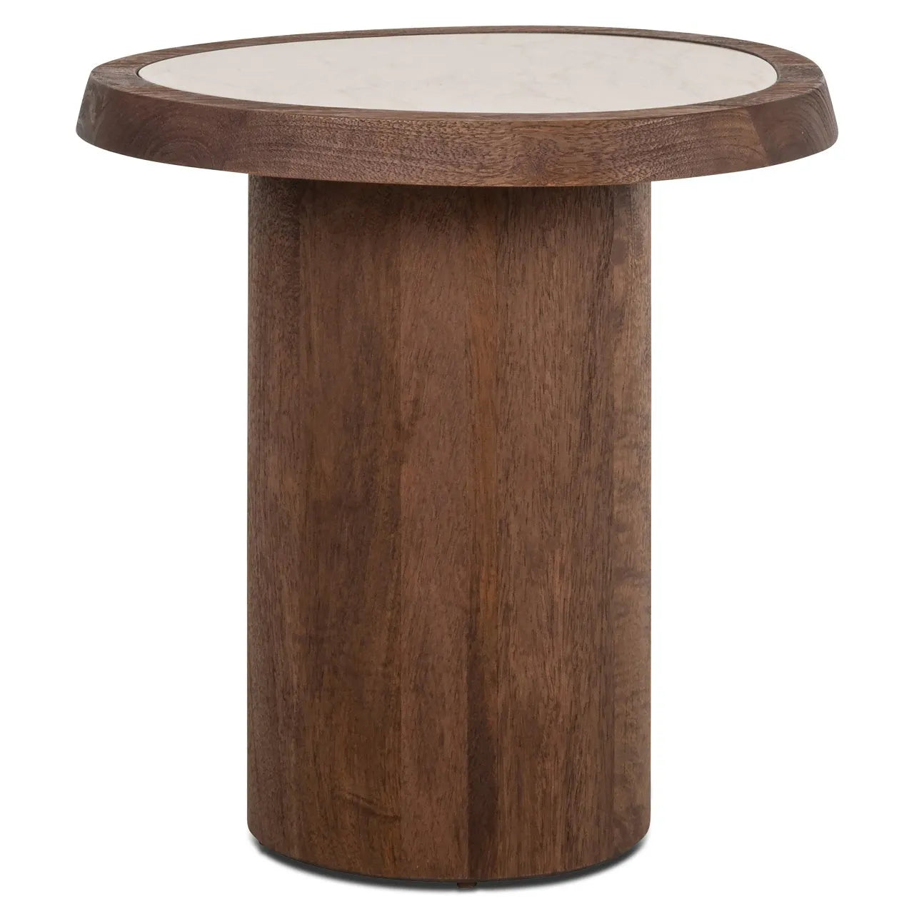 Richmond Interiors Melrose Spice Brown Wood & Marble Side Table
