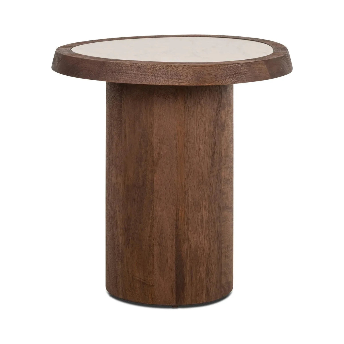 Richmond Interiors Melrose Spice Brown Wood & Marble Side Table