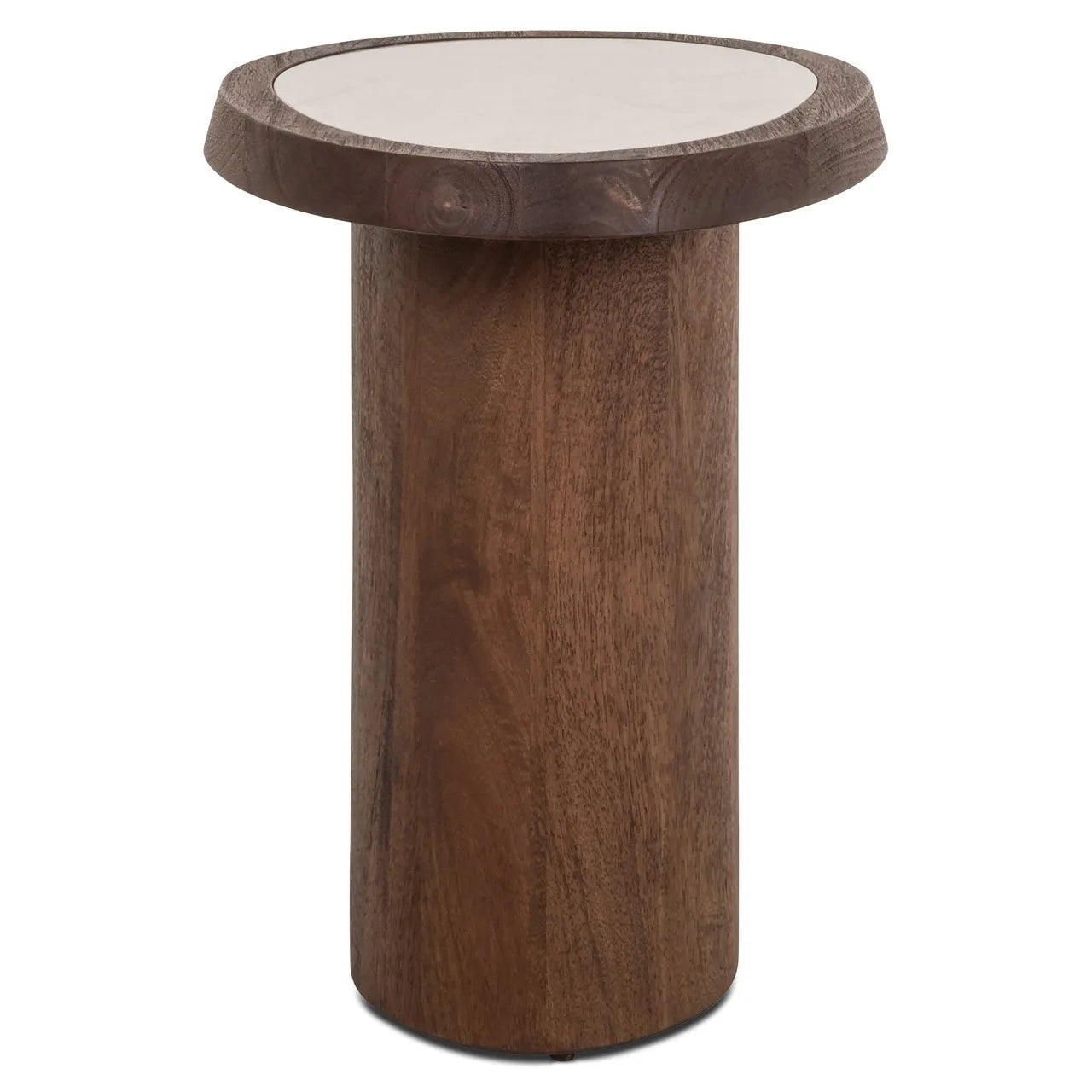 Richmond Interiors Melrose Spice Brown Wood & Marble Side Table