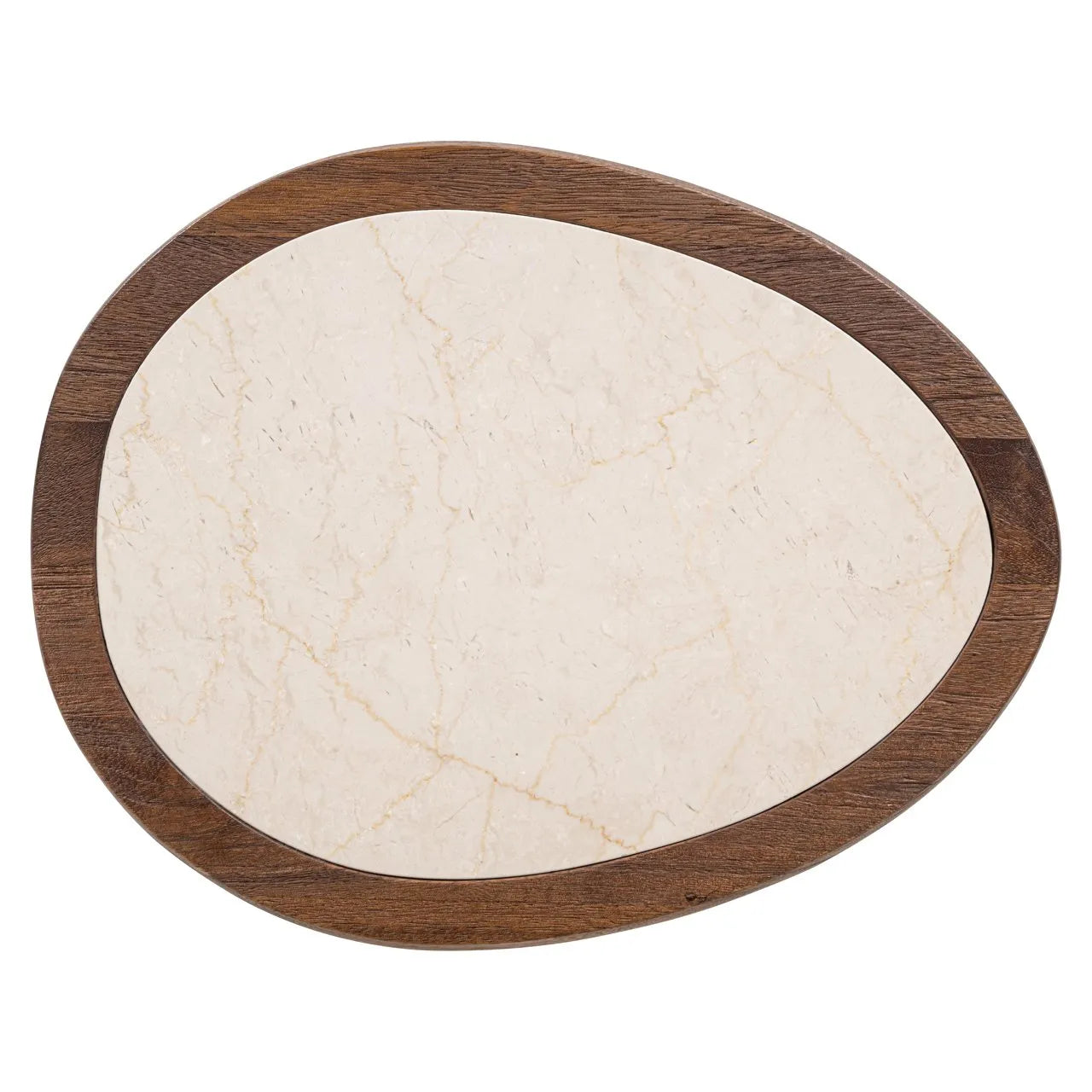 Richmond Interiors Melrose Spice Brown Wood & Marble Side Table