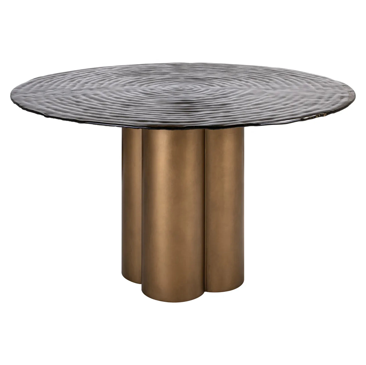 Richmond Interiors Glastonburry Antique Gold Glass Round Dining Table 135cm