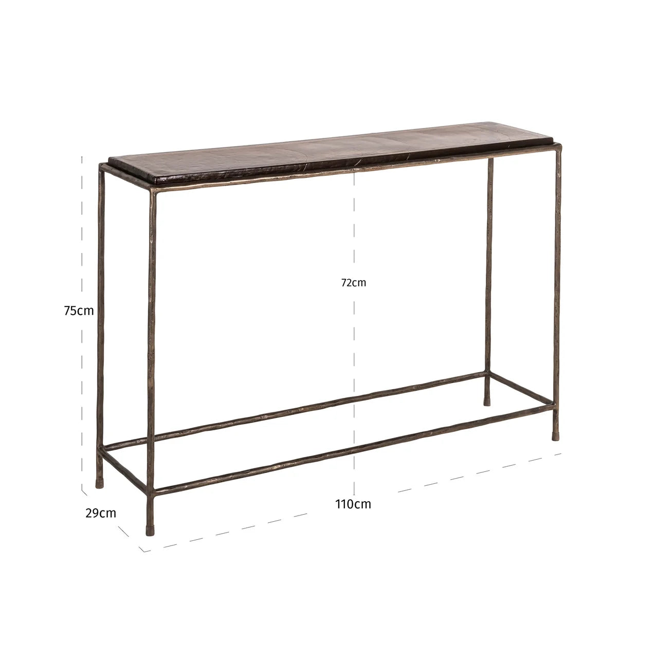 Richmond Interiors Villano Bronze & Glass Console Table