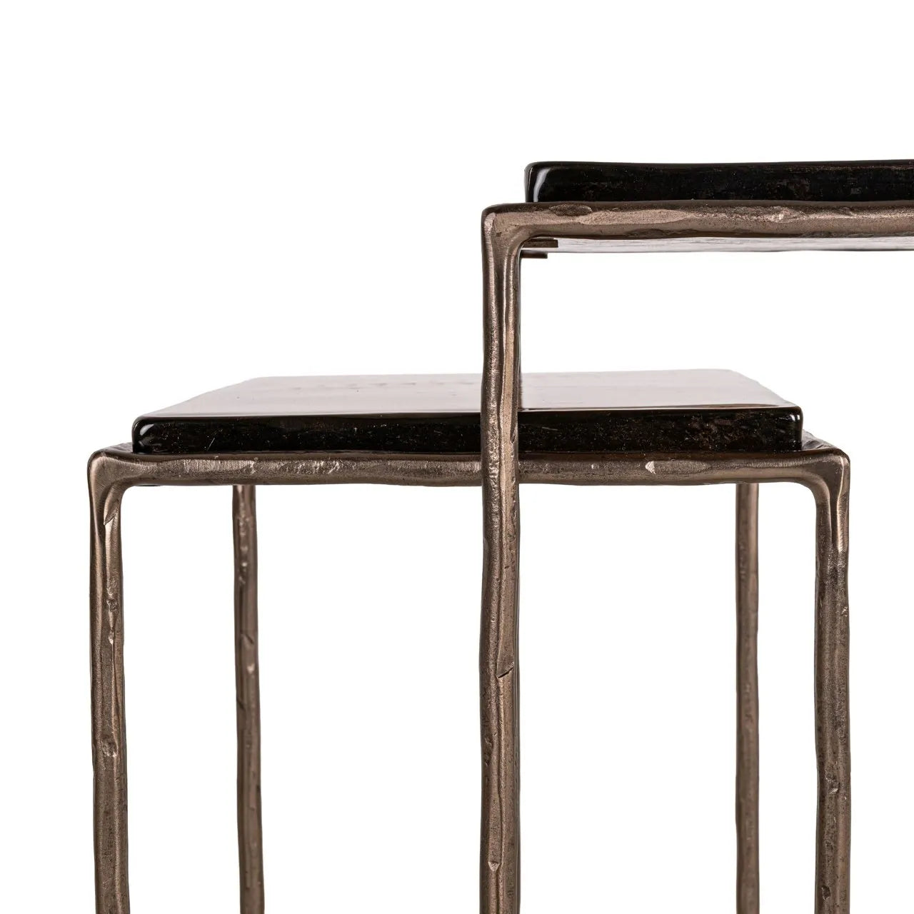 Richmond Interiors Villano Bronze & Glass Side Table - Set Of 2