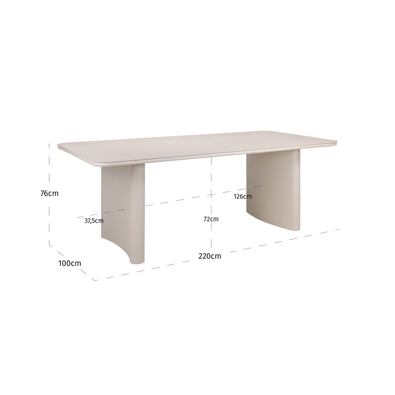 Richmond Interiors Senza Light Beige Outdoor Dining Table 220cm