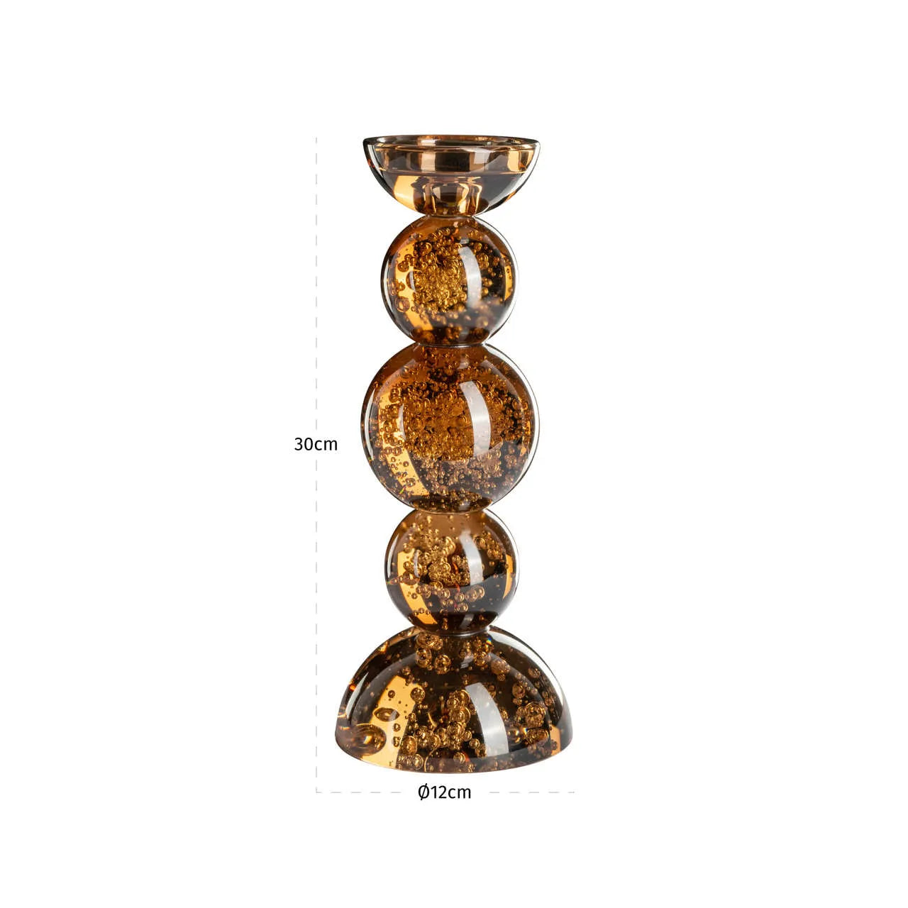 Richmond Interiors Jolita Brown Glass Candle Holder Small