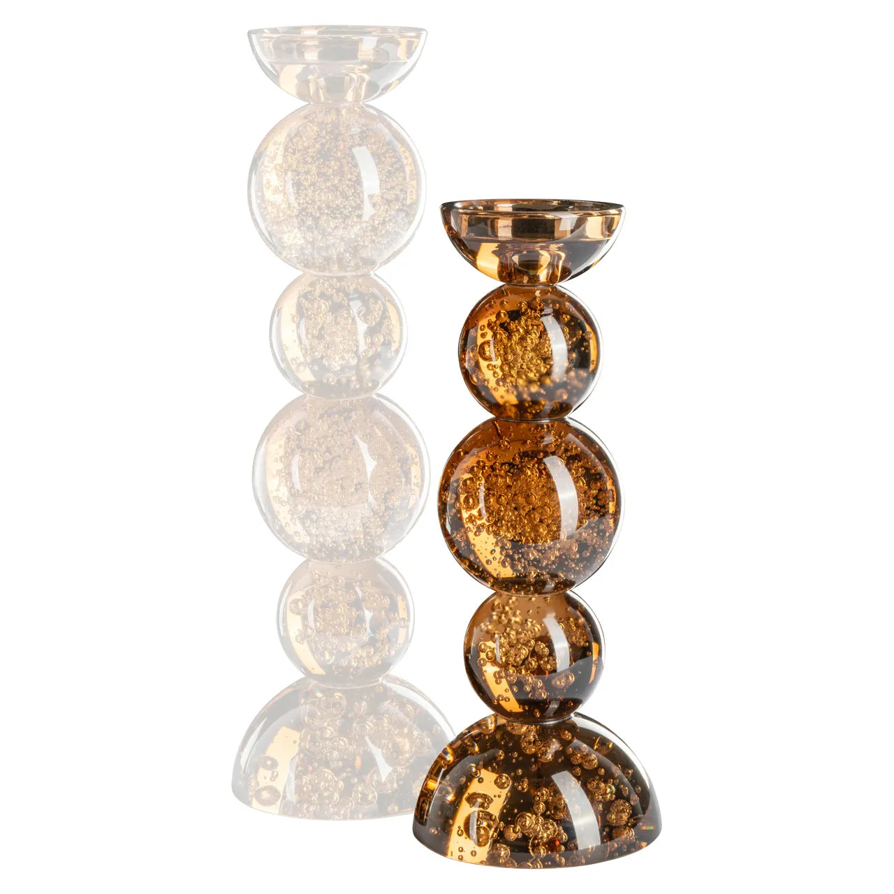 Richmond Interiors Jolita Brown Glass Candle Holder Small
