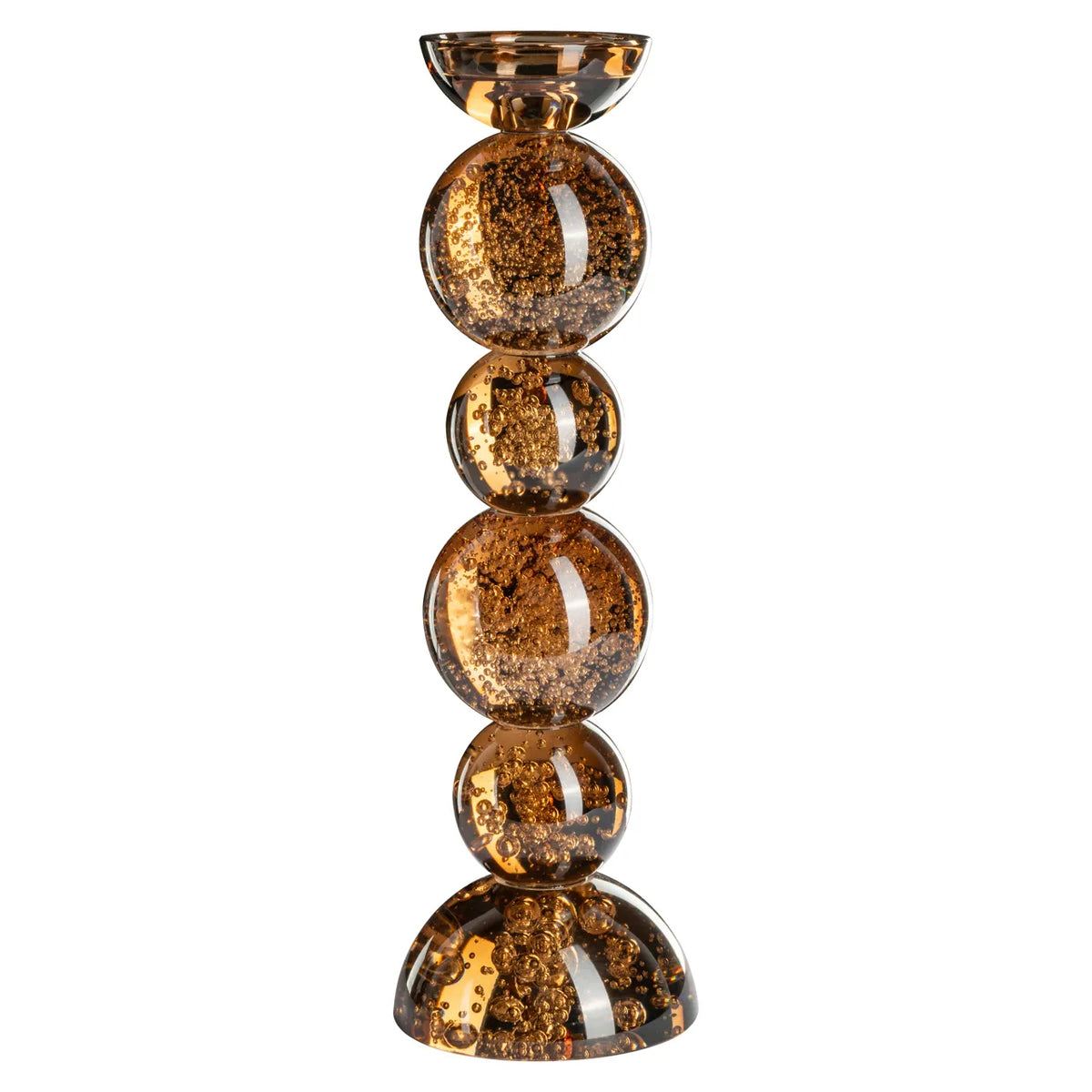 Richmond Interiors Jolita Brown Glass Candle Holder Large