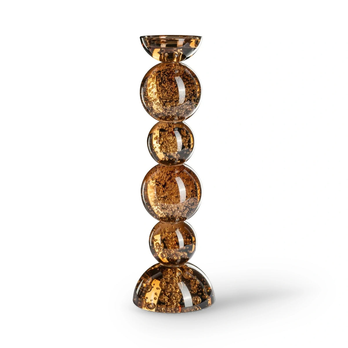 Richmond Interiors Jolita Brown Glass Candle Holder Large