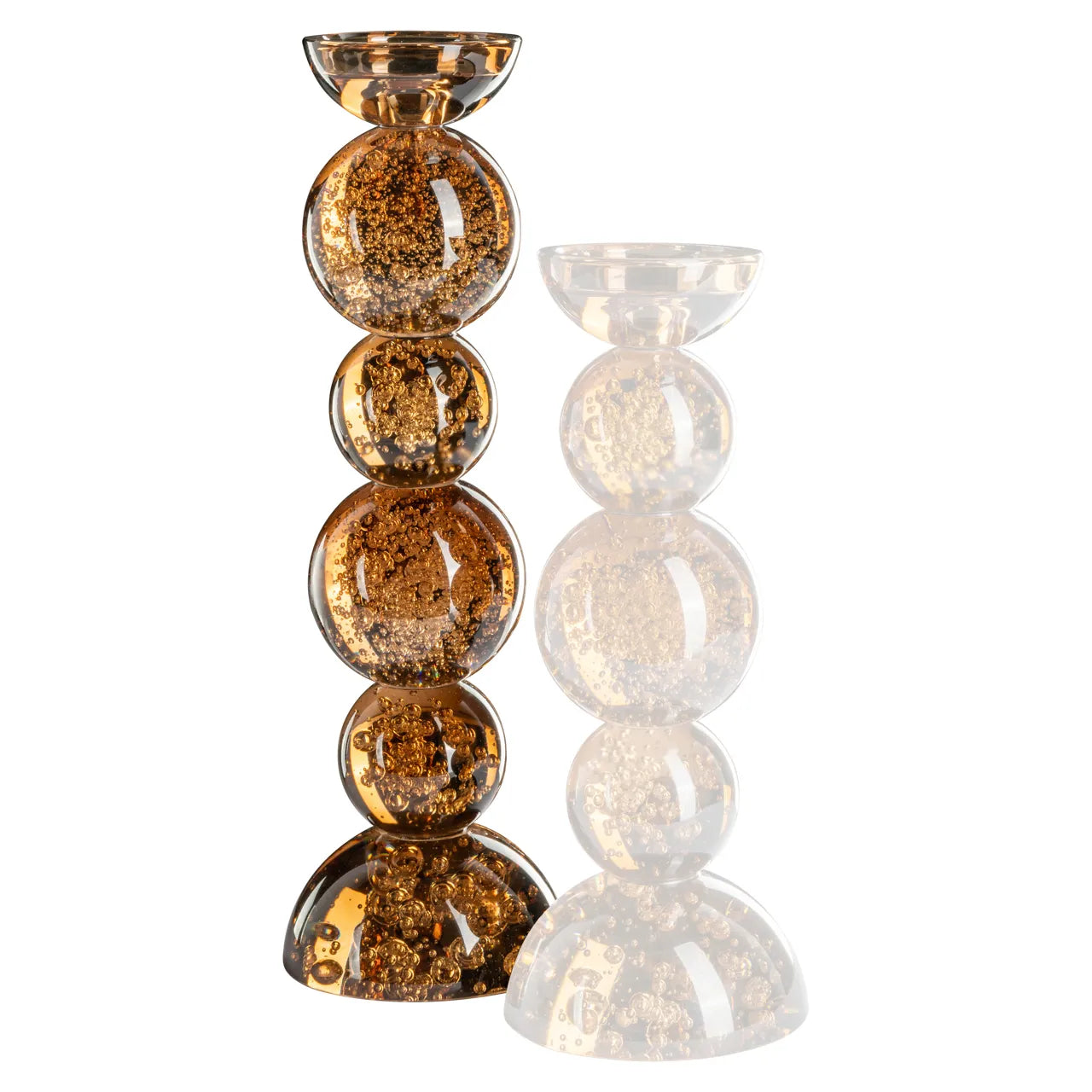 Richmond Interiors Jolita Brown Glass Candle Holder Large