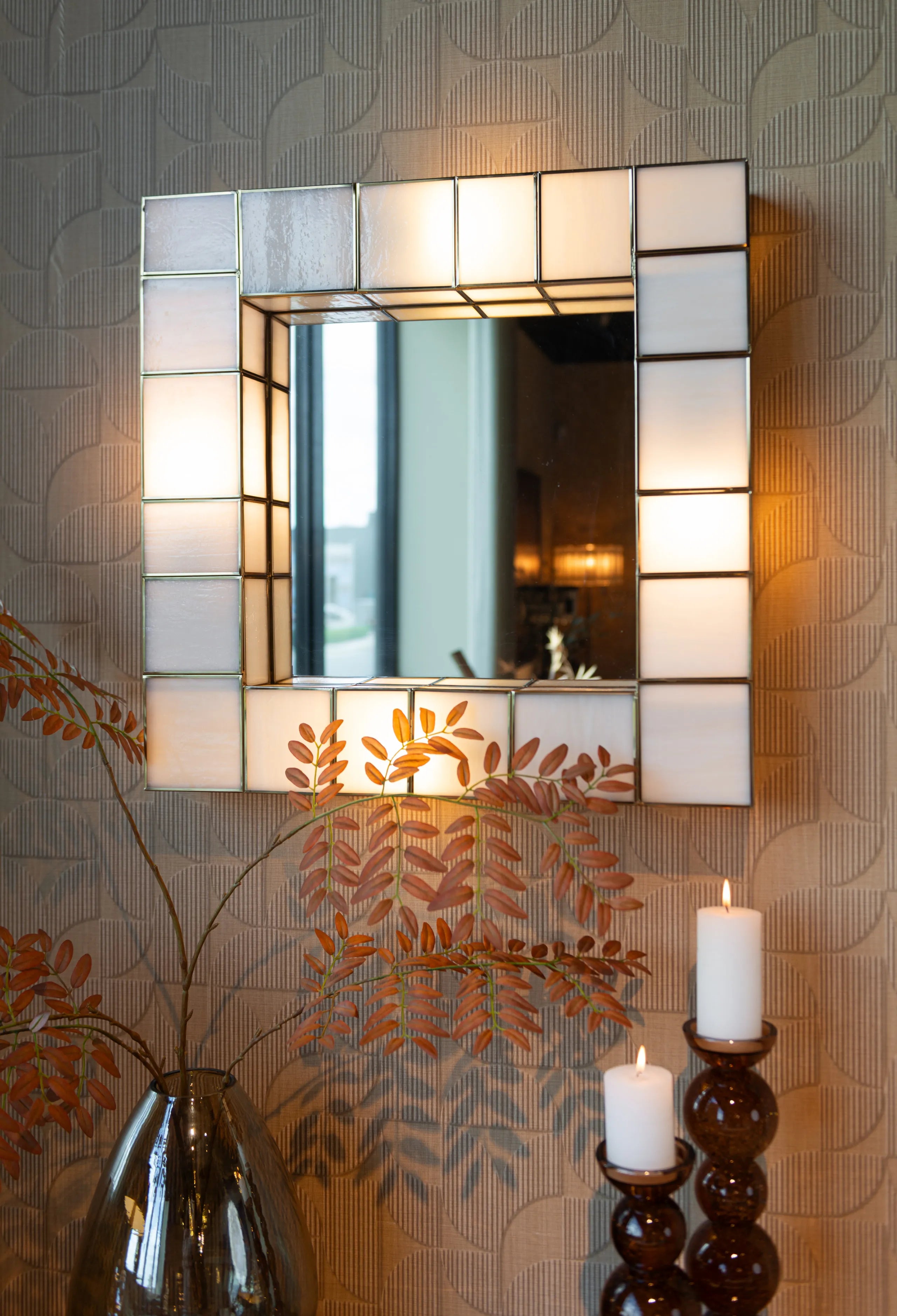 Richmond Interiors Luma Antique Brass Glass Wall Light