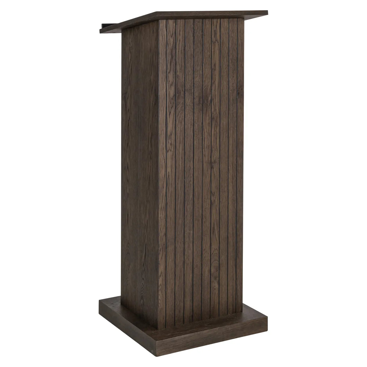 Richmond Interiors Ritz Brown Conference Oak Wood & Travertine Bar Table