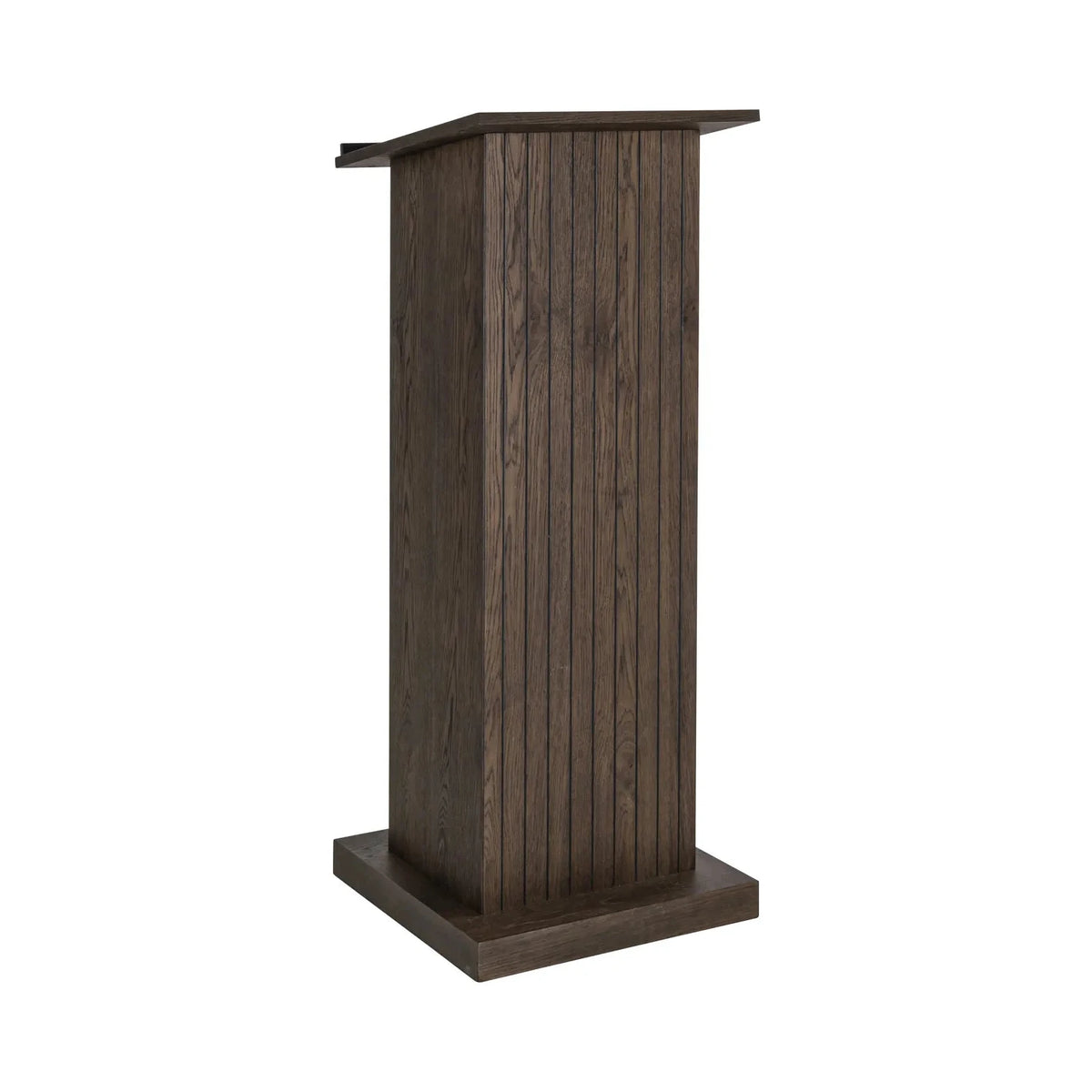 Richmond Interiors Ritz Brown Conference Oak Wood & Travertine Bar Table