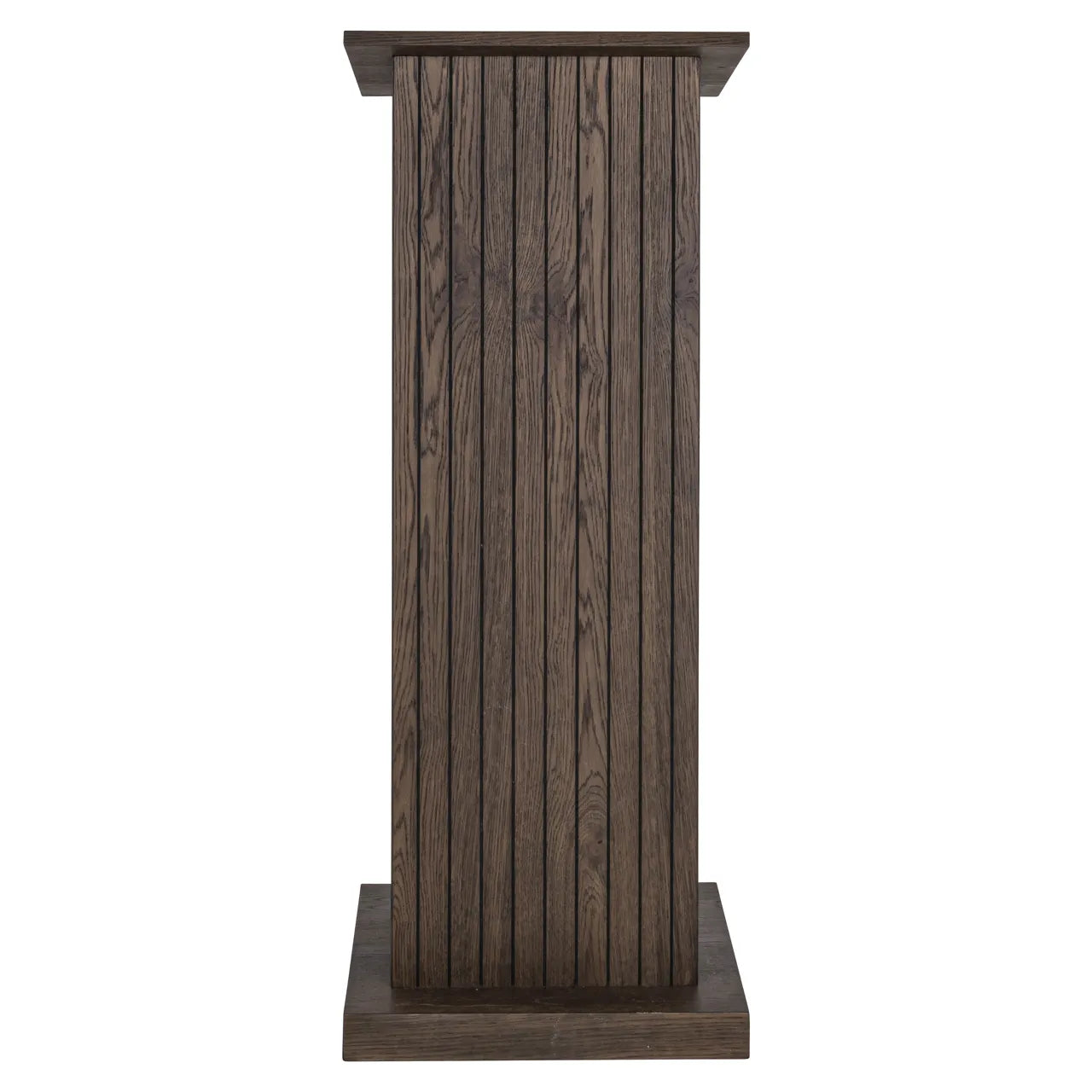 Richmond Interiors Ritz Brown Conference Oak Wood & Travertine Bar Table