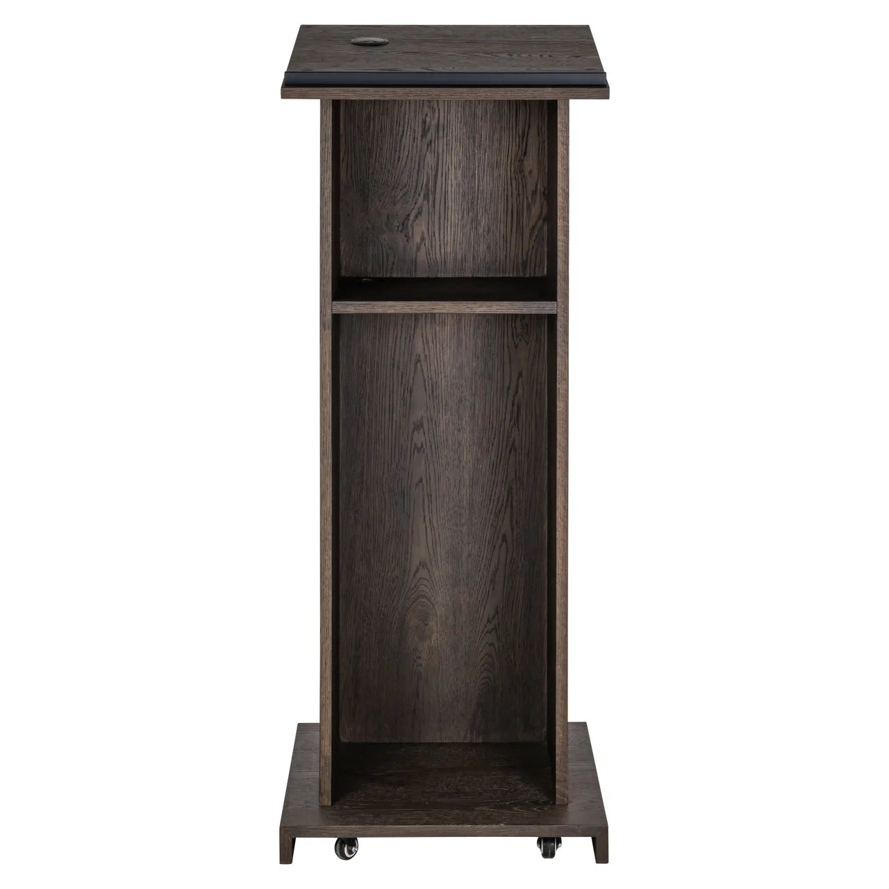Richmond Interiors Ritz Brown Conference Oak Wood & Travertine Bar Table