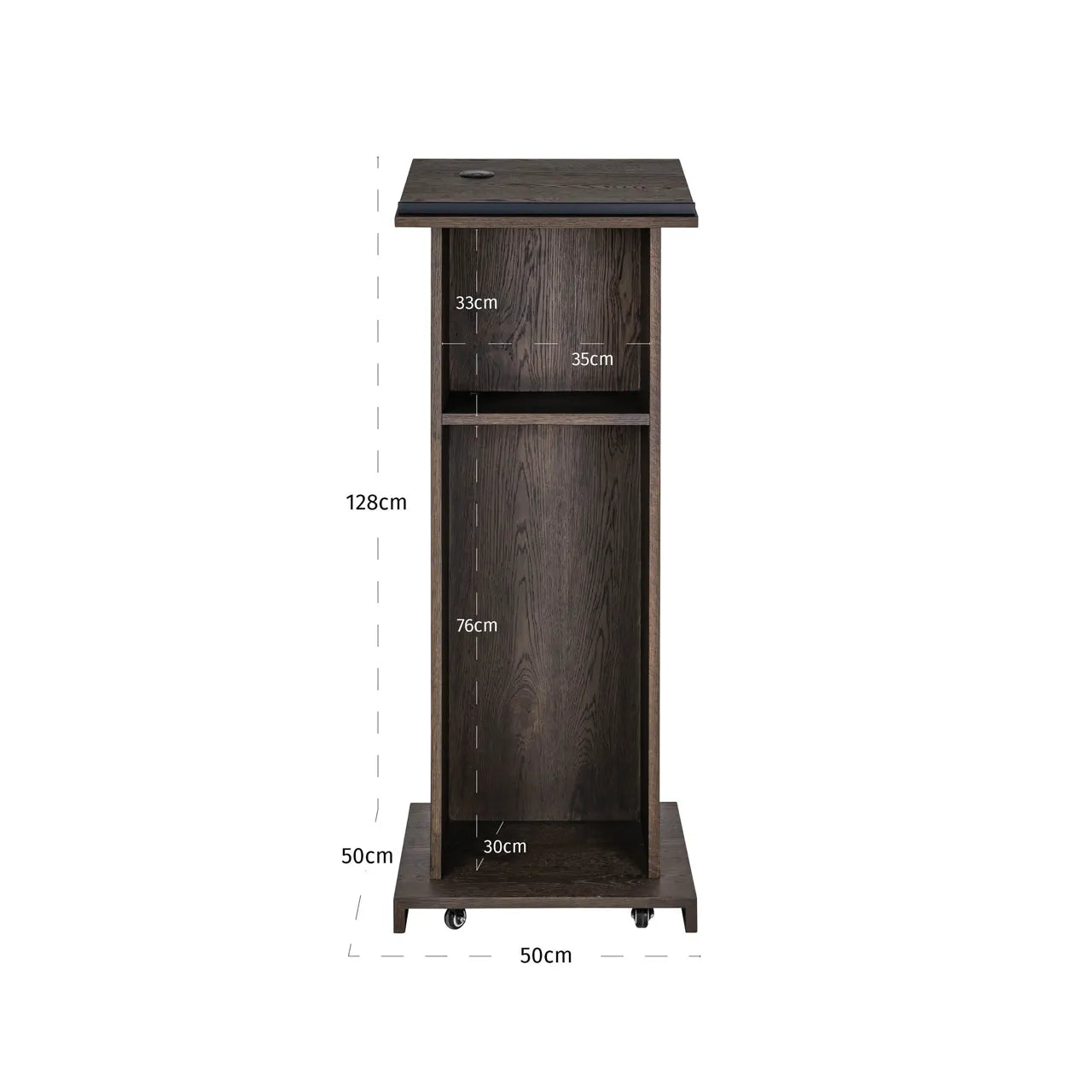 Richmond Interiors Ritz Brown Conference Oak Wood & Travertine Bar Table