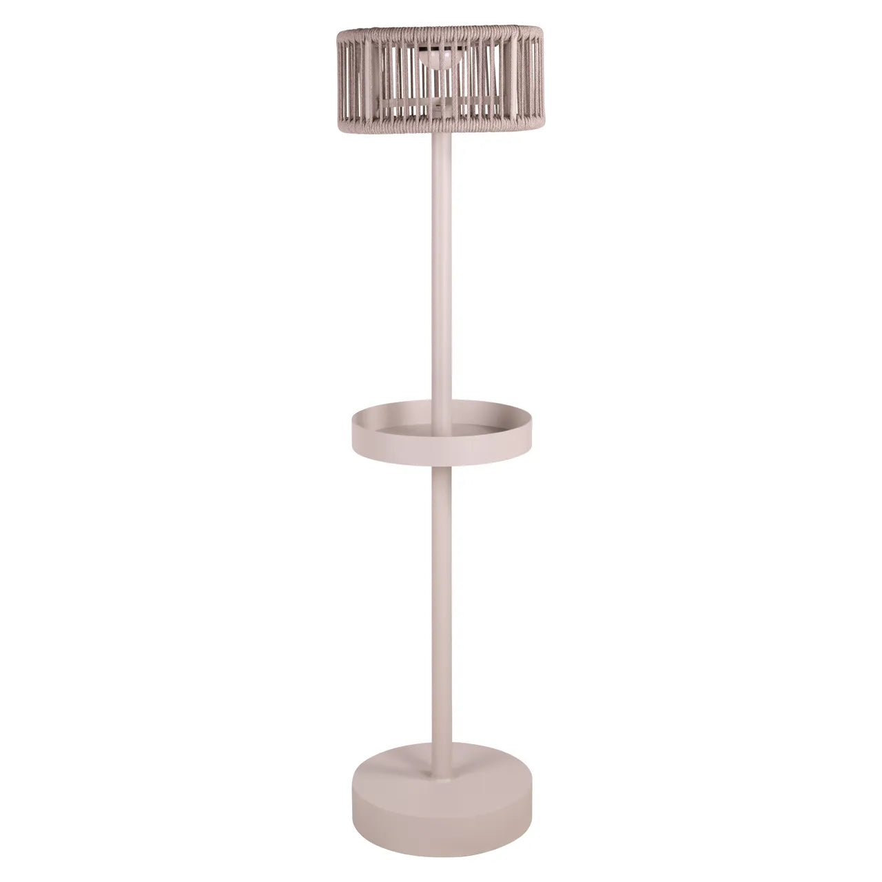 Richmond Interiors Lunar Light Beige Olefin & Rope Outdoor Floor Lamp