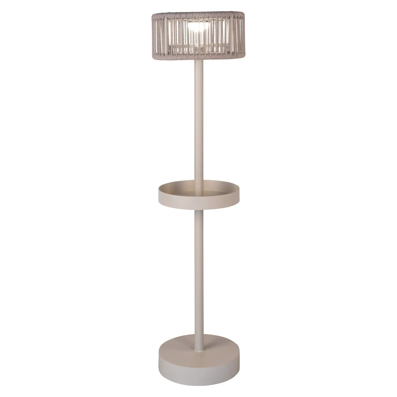 Richmond Interiors Lunar Light Beige Olefin & Rope Outdoor Floor Lamp