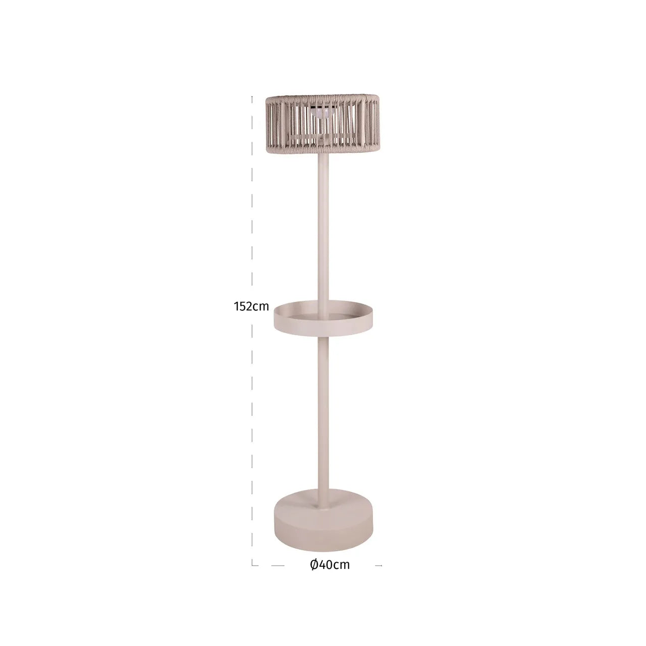 Richmond Interiors Lunar Light Beige Olefin & Rope Outdoor Floor Lamp