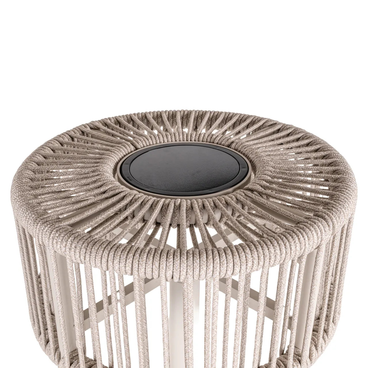 Richmond Interiors Lunar Light Beige Olefin & Rope Outdoor Floor Lamp