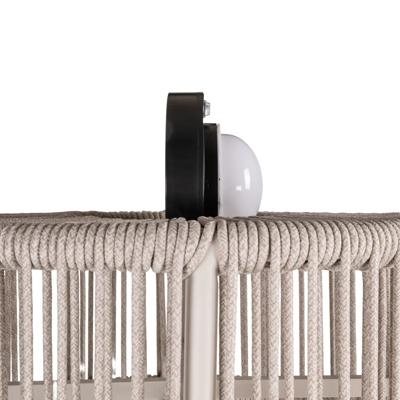 Richmond Interiors Lunar Light Beige Olefin & Rope Outdoor Floor Lamp