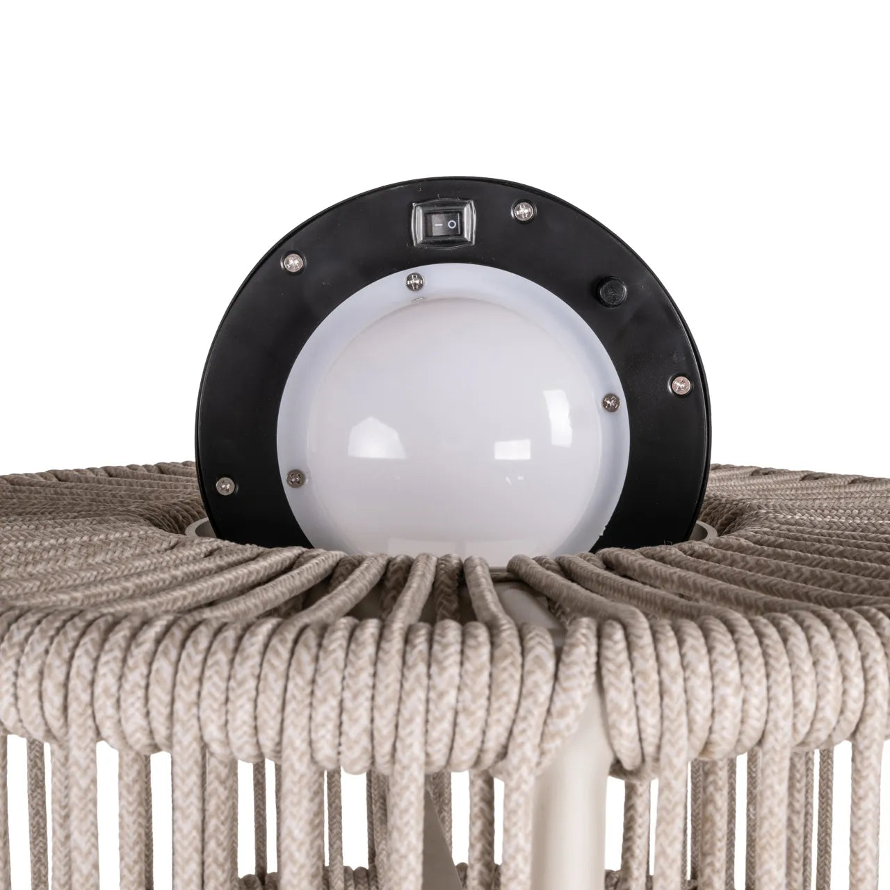Richmond Interiors Lunar Light Beige Olefin & Rope Outdoor Floor Lamp