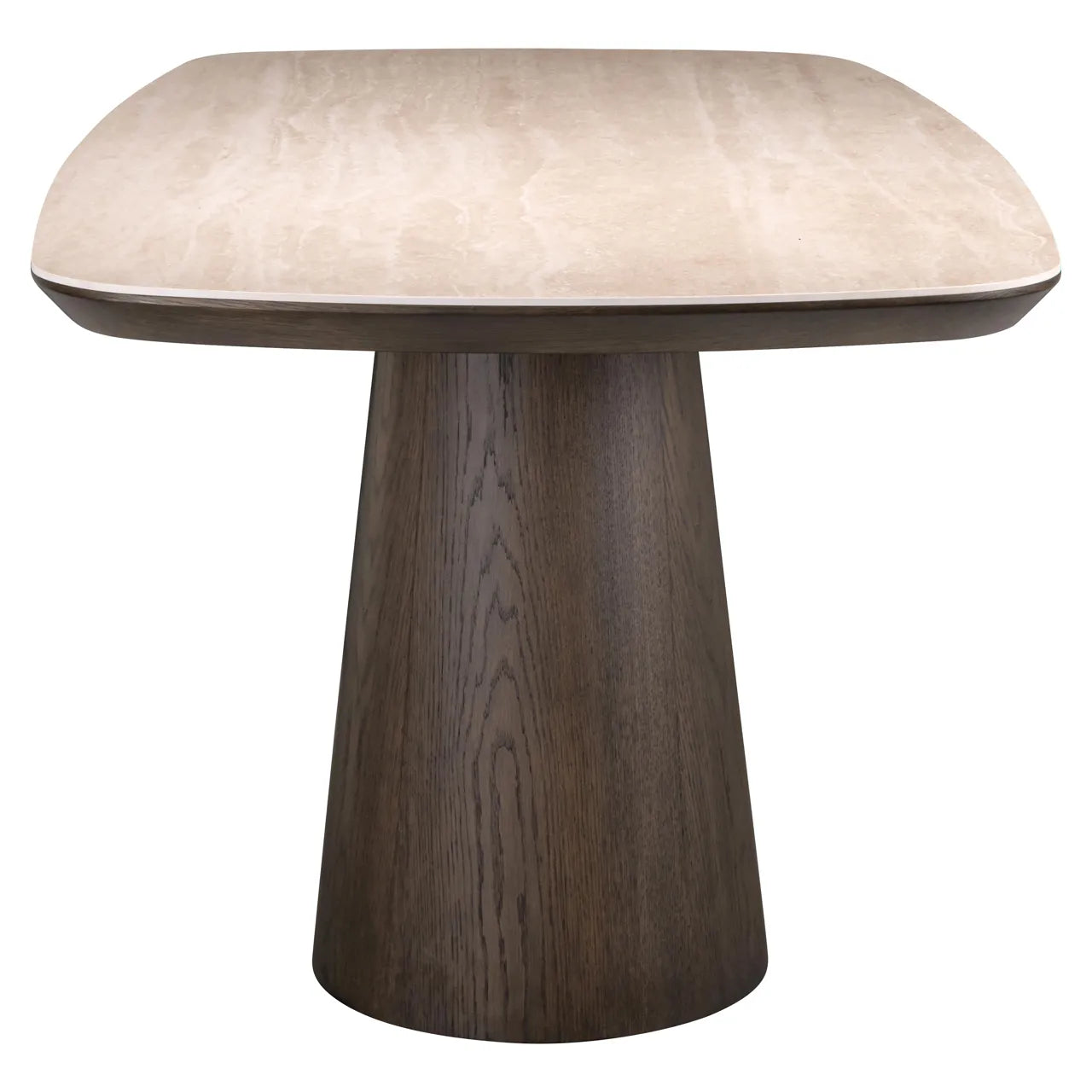 Richmond Interiors Ritz Brown Travertine Ceramic & Oak Wood Dining Table 200cm