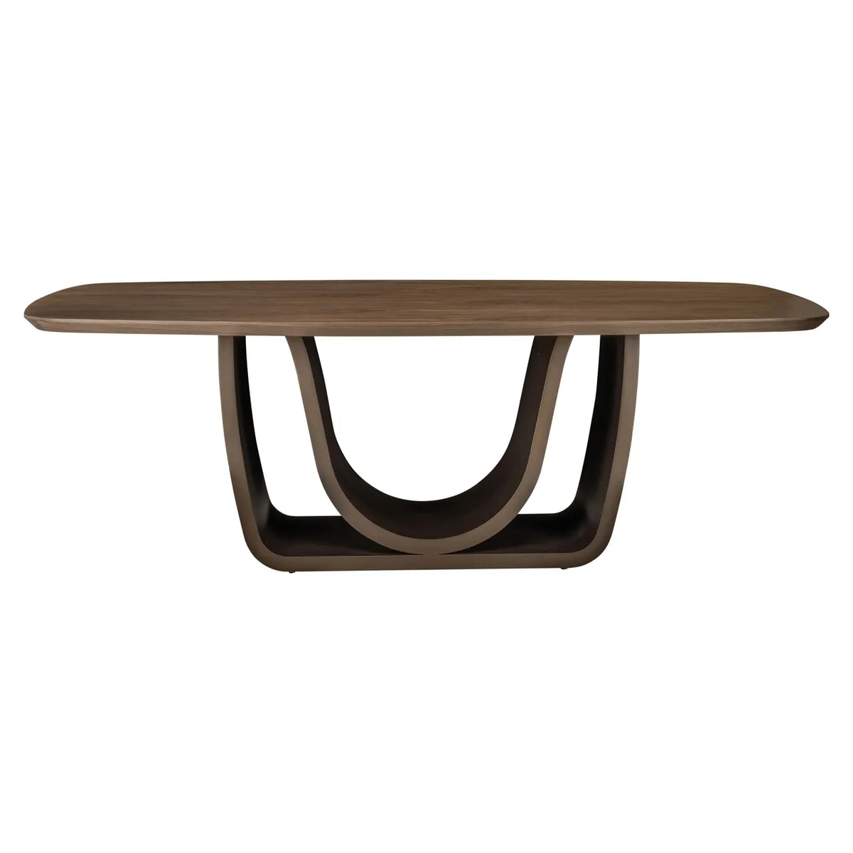 Richmond Interiors Windsor Walnut Brown Wood & Brass Base Dining Table 230cm