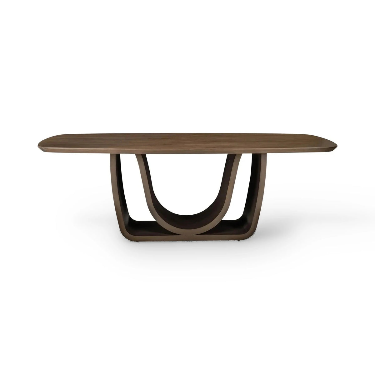 Richmond Interiors Windsor Walnut Brown Wood & Brass Base Dining Table 230cm