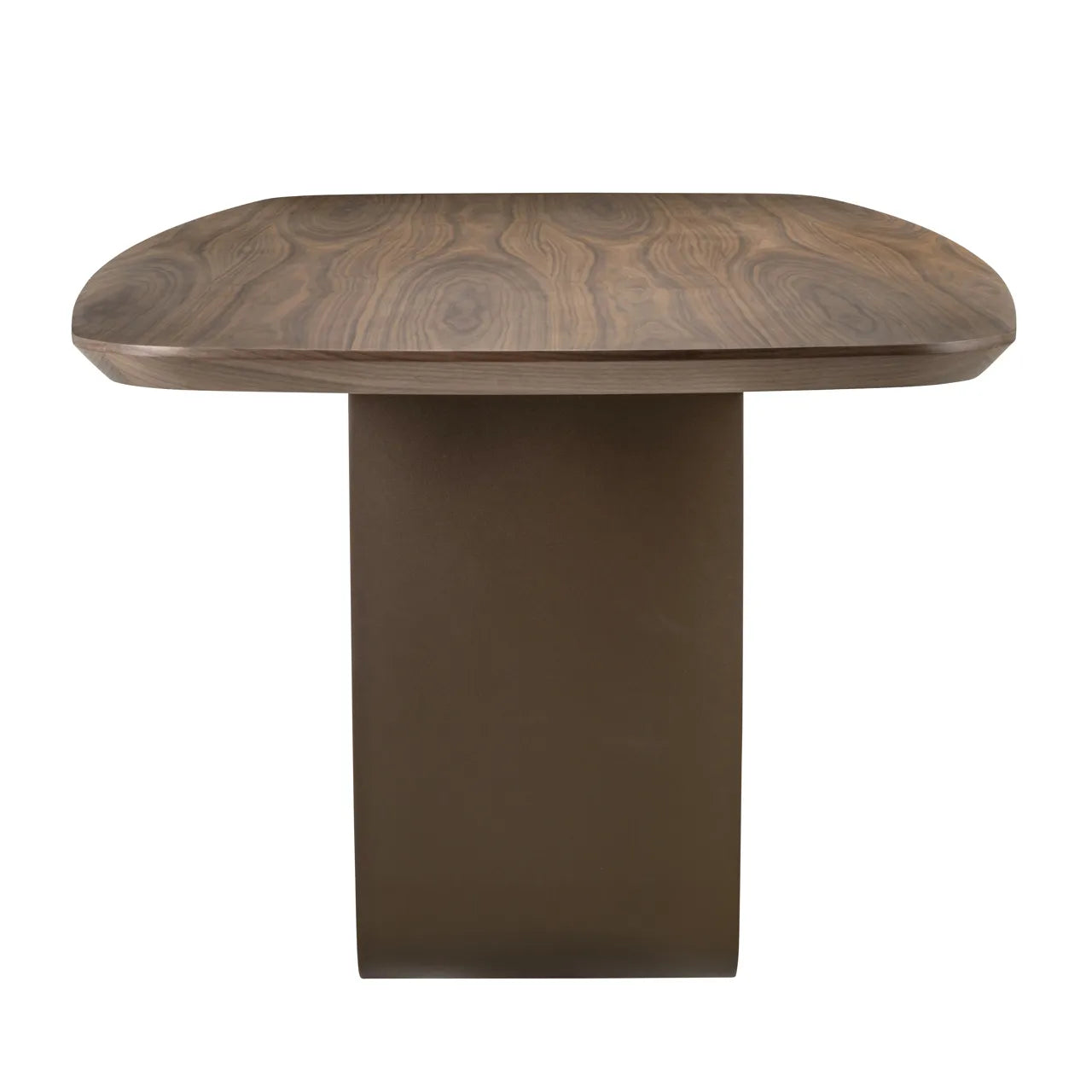 Richmond Interiors Windsor Walnut Brown Wood & Brass Base Dining Table 230cm