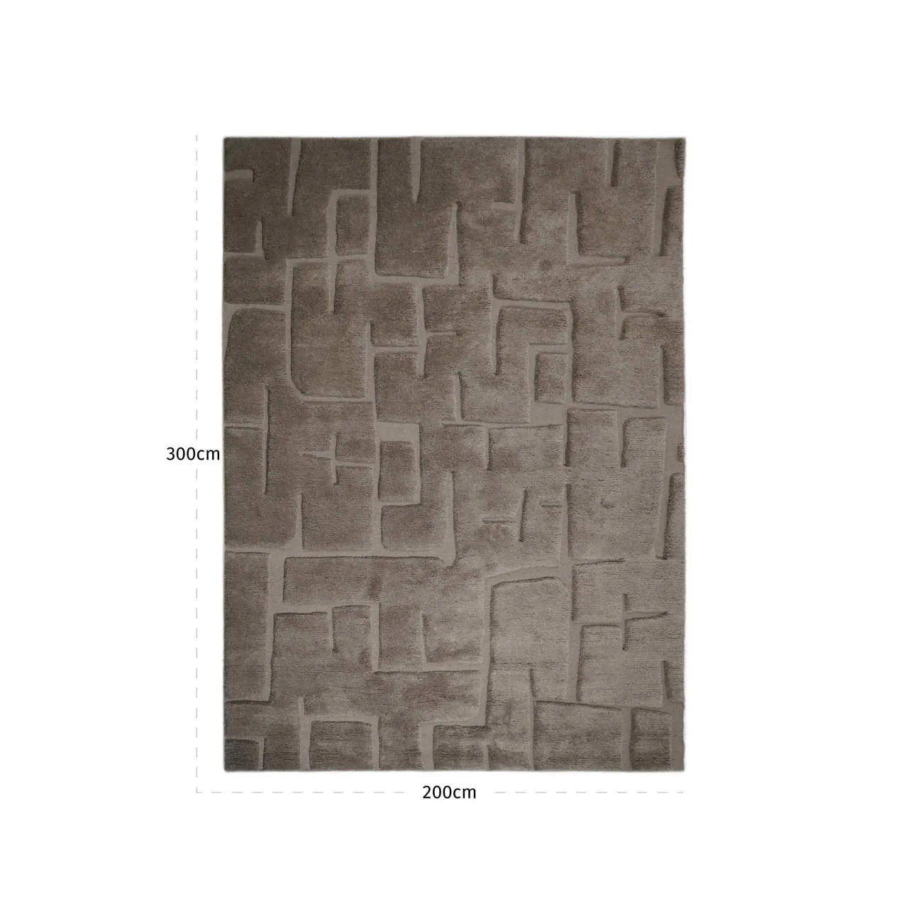 Richmond Interiors Cortesin Almond Brown Wool & Cotton Rug 200x300cm