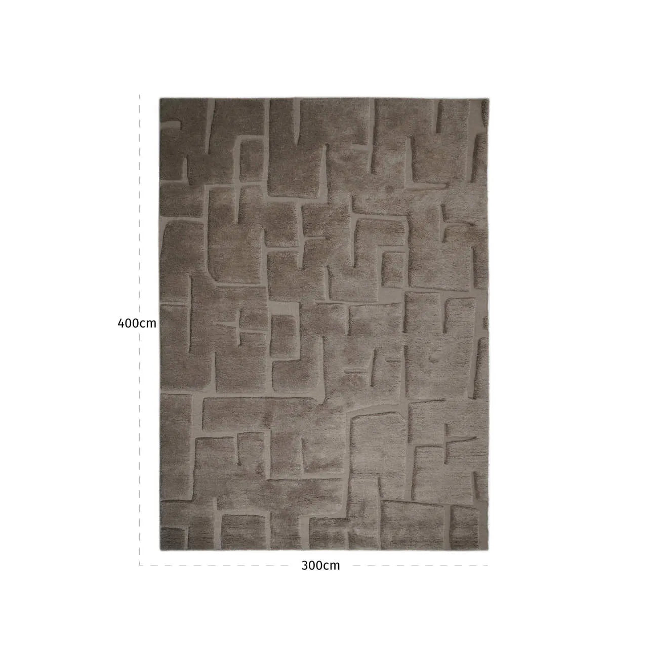 Richmond Interiors Cortesin Almond Brown Wool & Cotton Rug 300x400cm