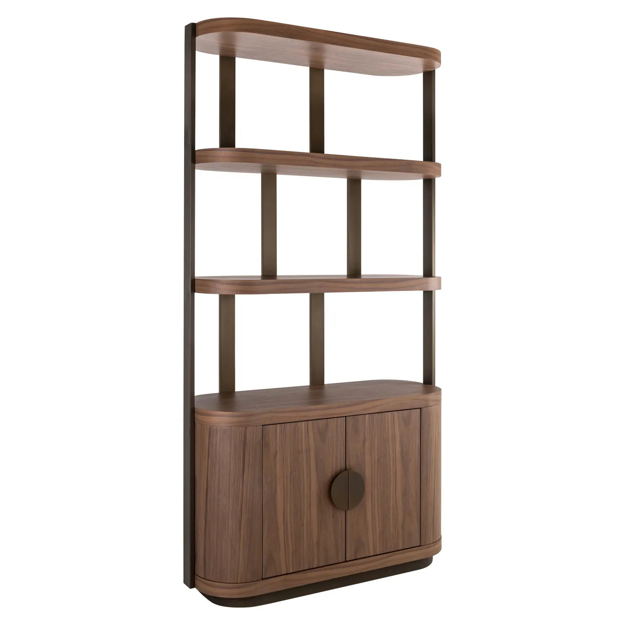 Richmond Interiors Windsor Walnut Brown Wood Display Cabinet