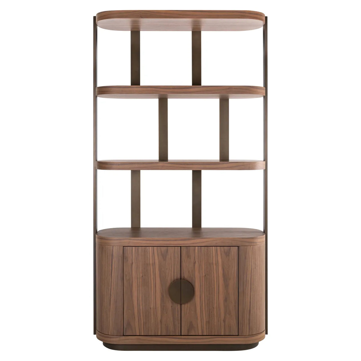 Richmond Interiors Windsor Walnut Brown Wood Display Cabinet